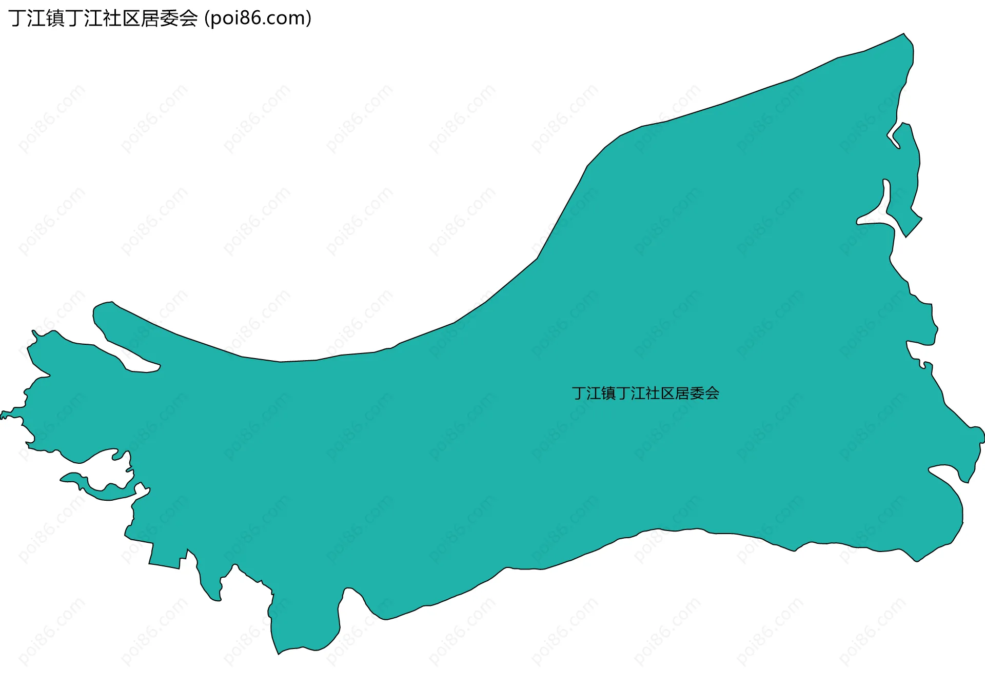 丁江镇丁江社区居委会边界地图