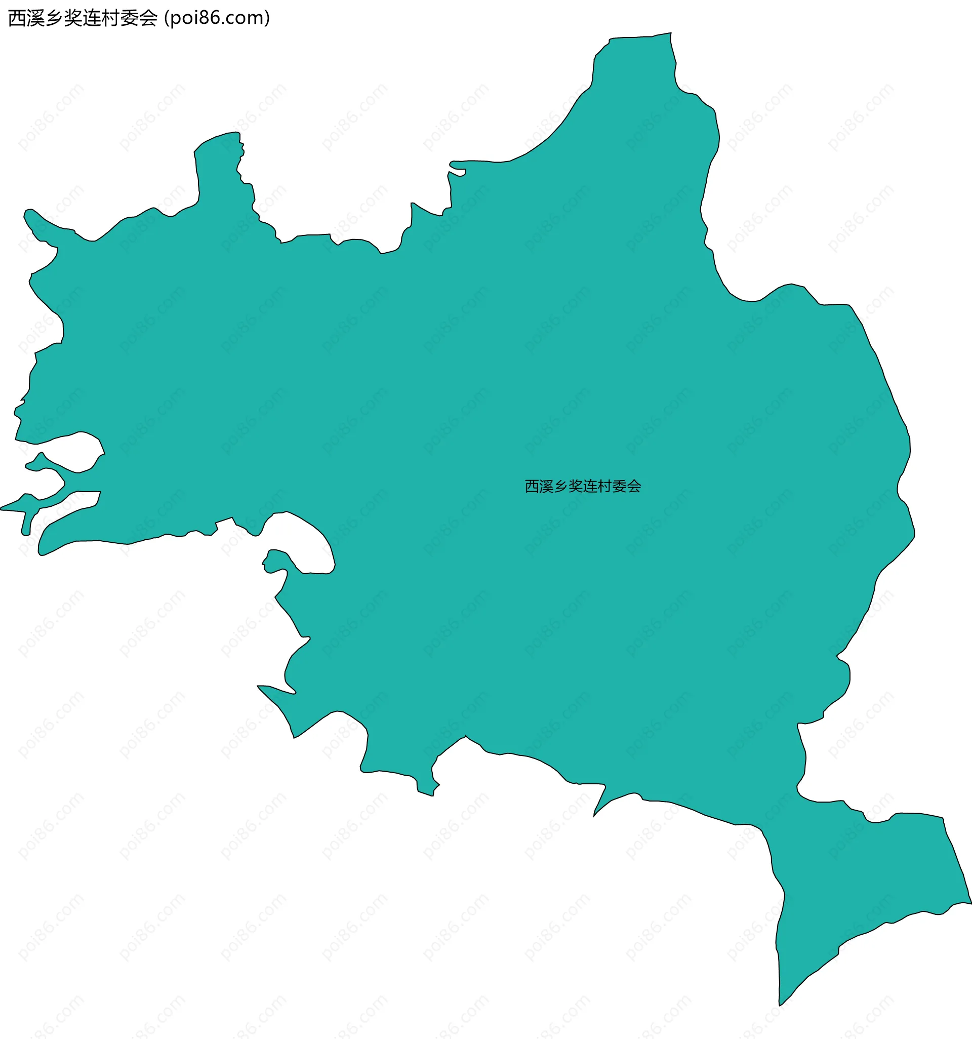 西溪乡奖连村委会边界地图
