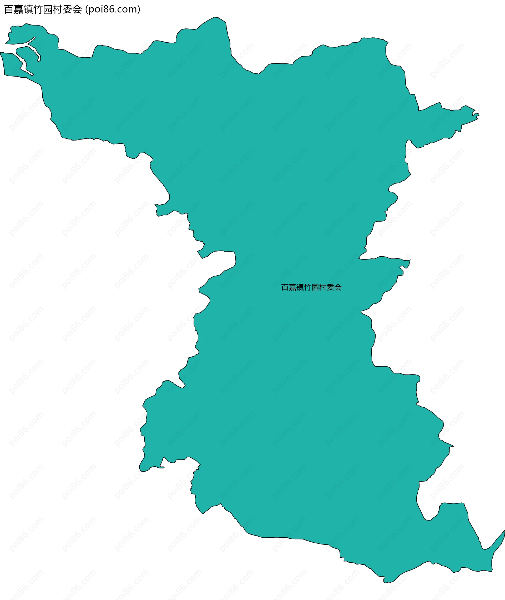 百嘉镇竹园村委会边界地图