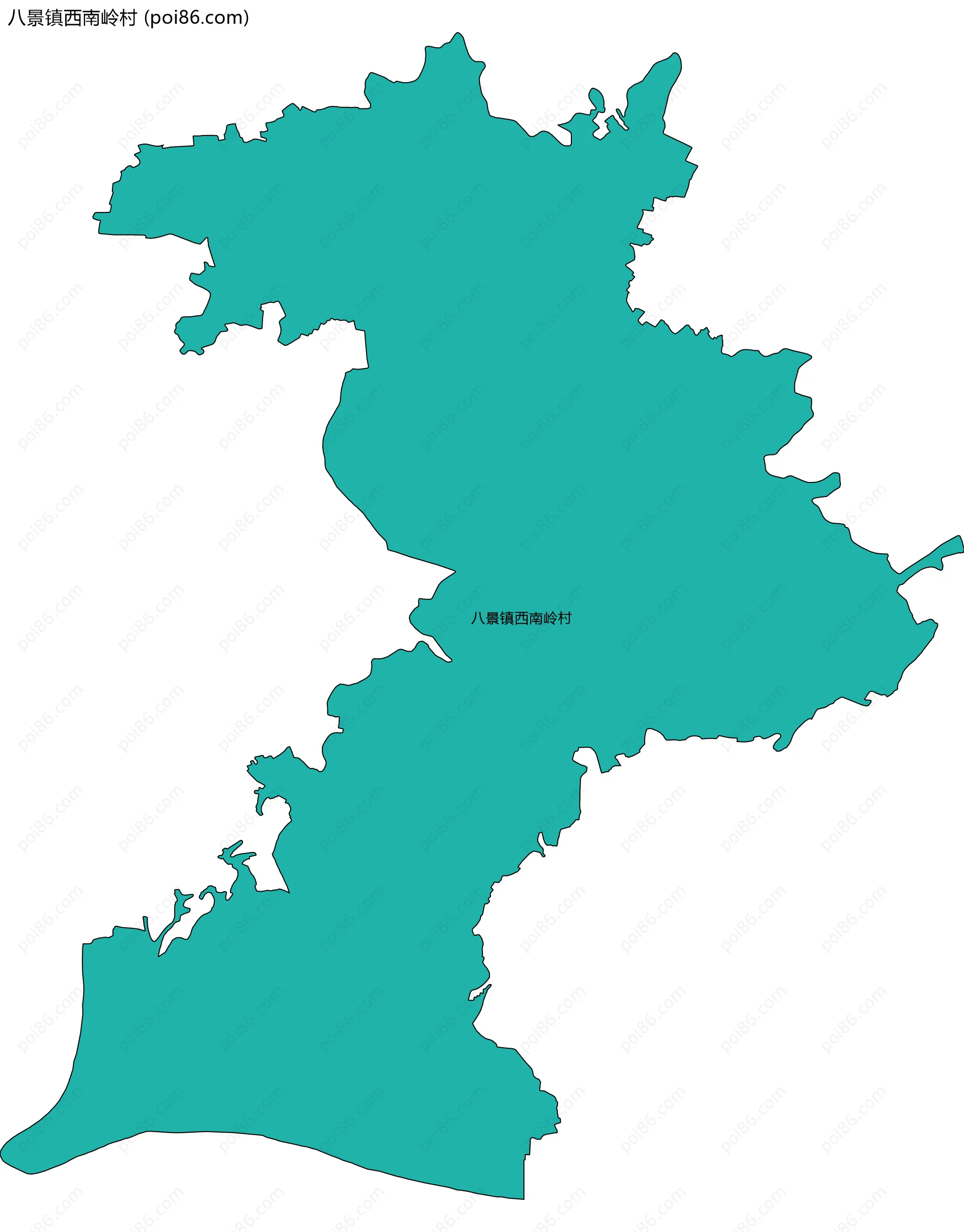 八景镇西南岭村边界地图