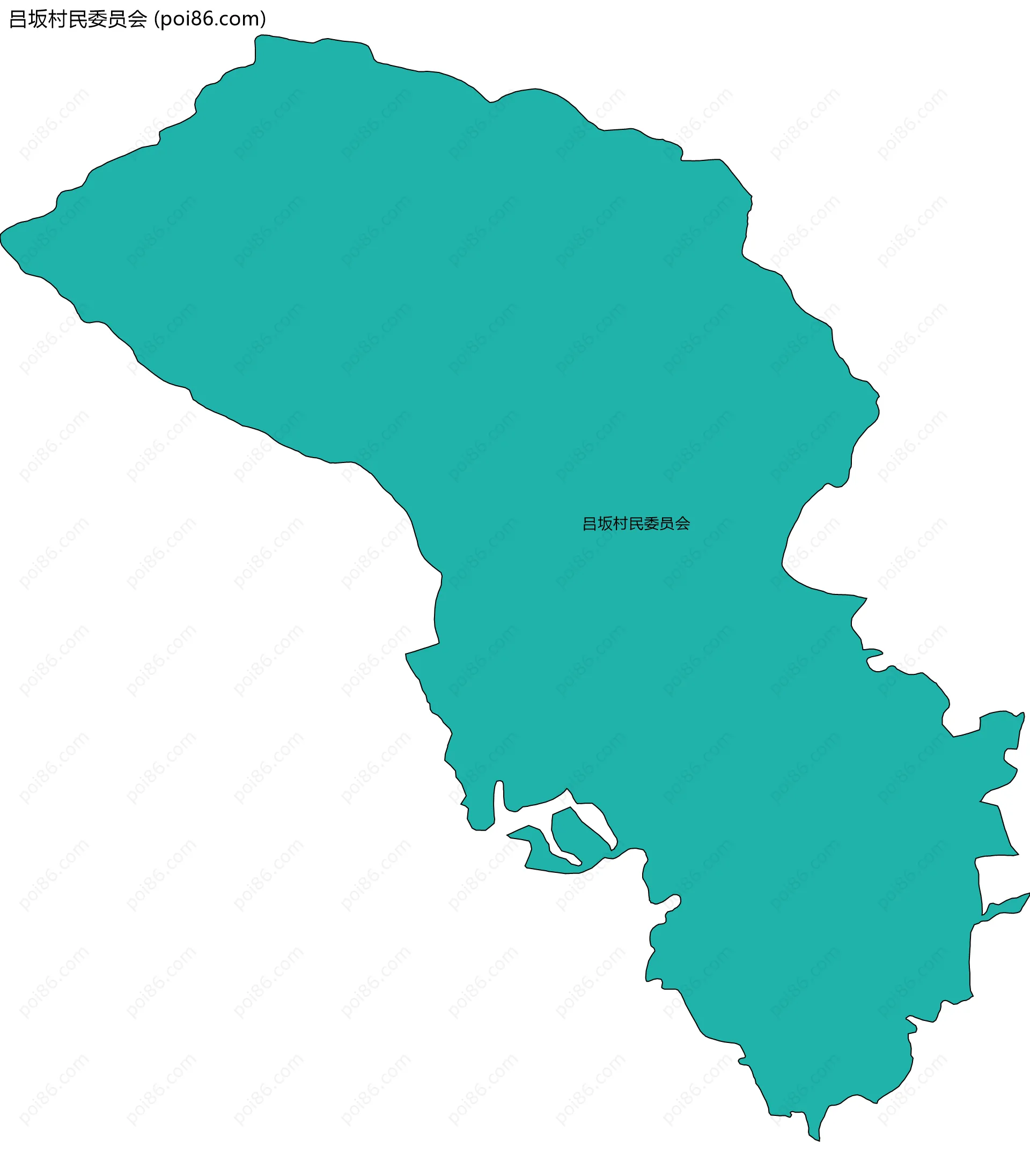 吕坂村民委员会边界地图