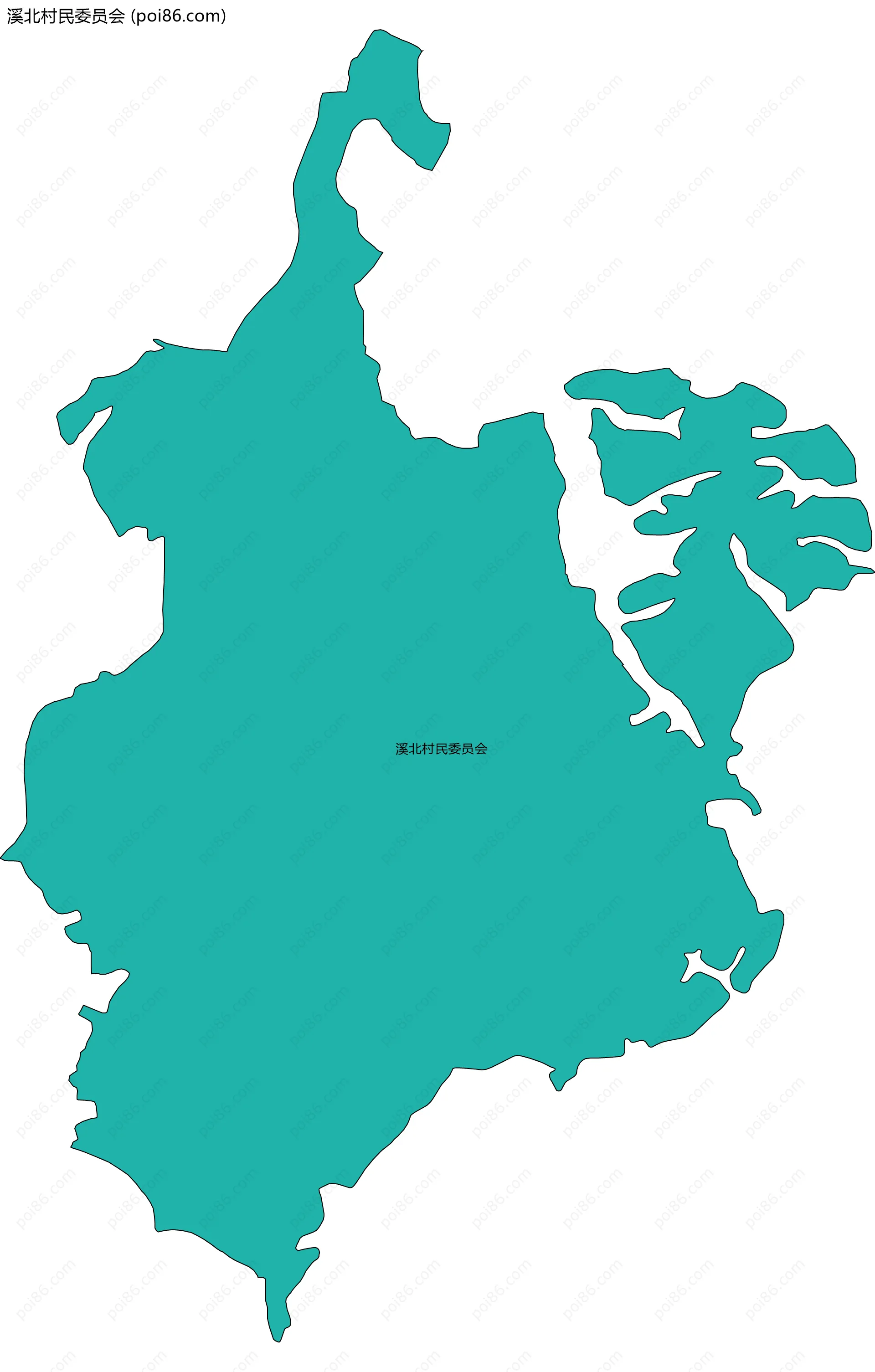 溪北村民委员会边界地图