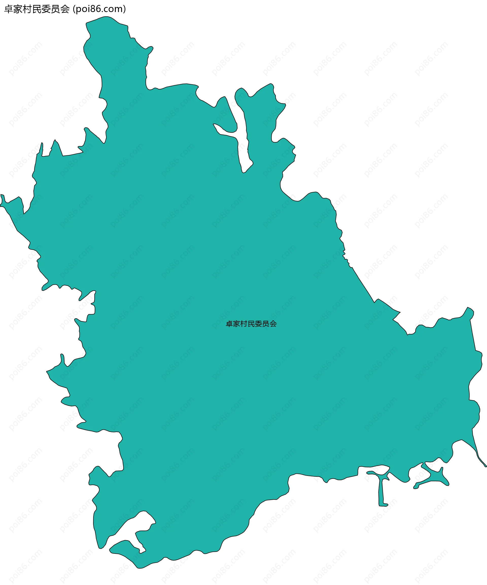 卓家村民委员会边界地图