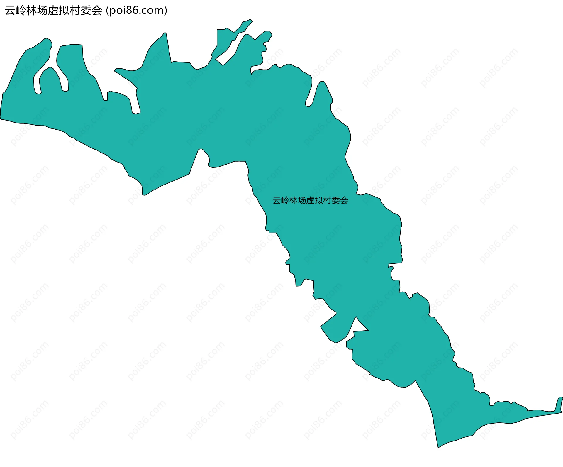 云岭林场虚拟村委会边界地图