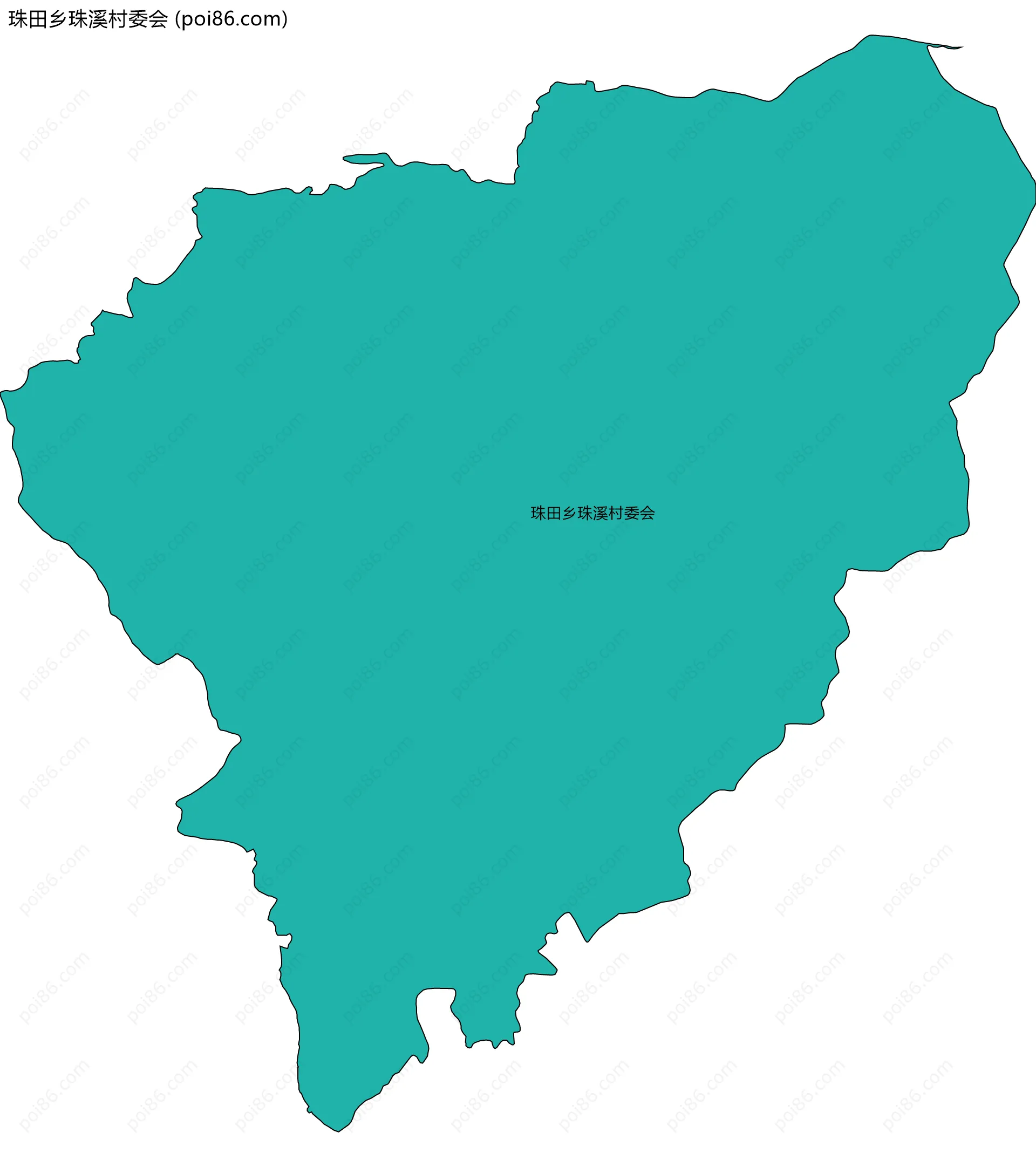 珠田乡珠溪村委会边界地图