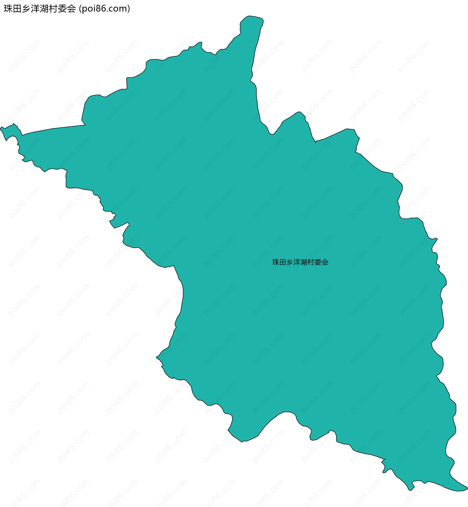 珠田乡洋湖村委会边界地图
