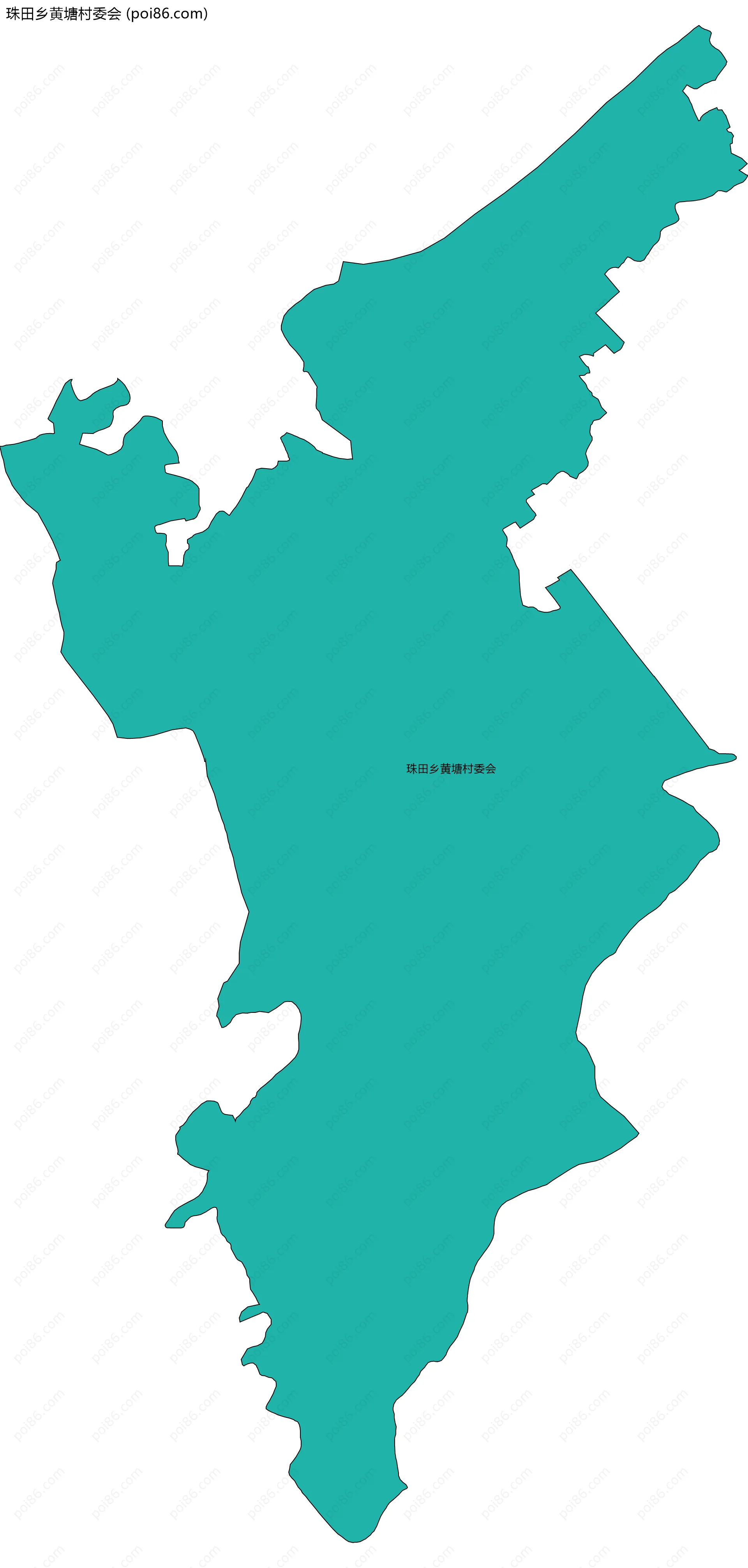 珠田乡黄塘村委会边界地图