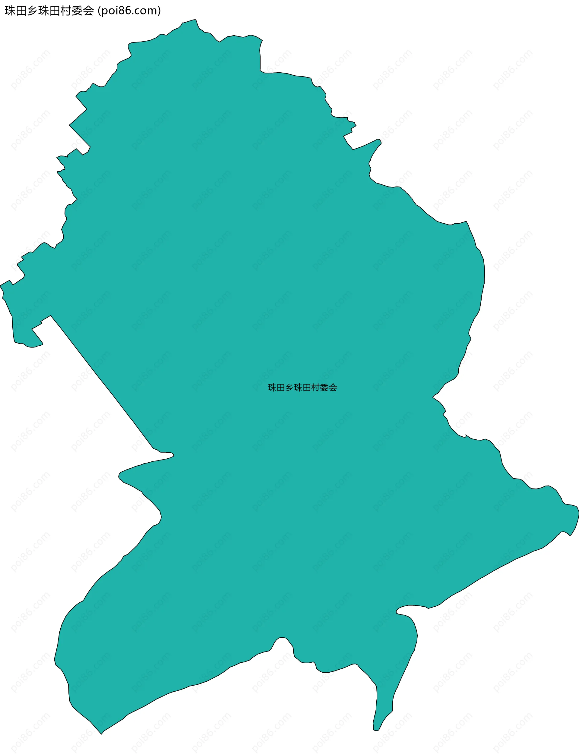 珠田乡珠田村委会边界地图