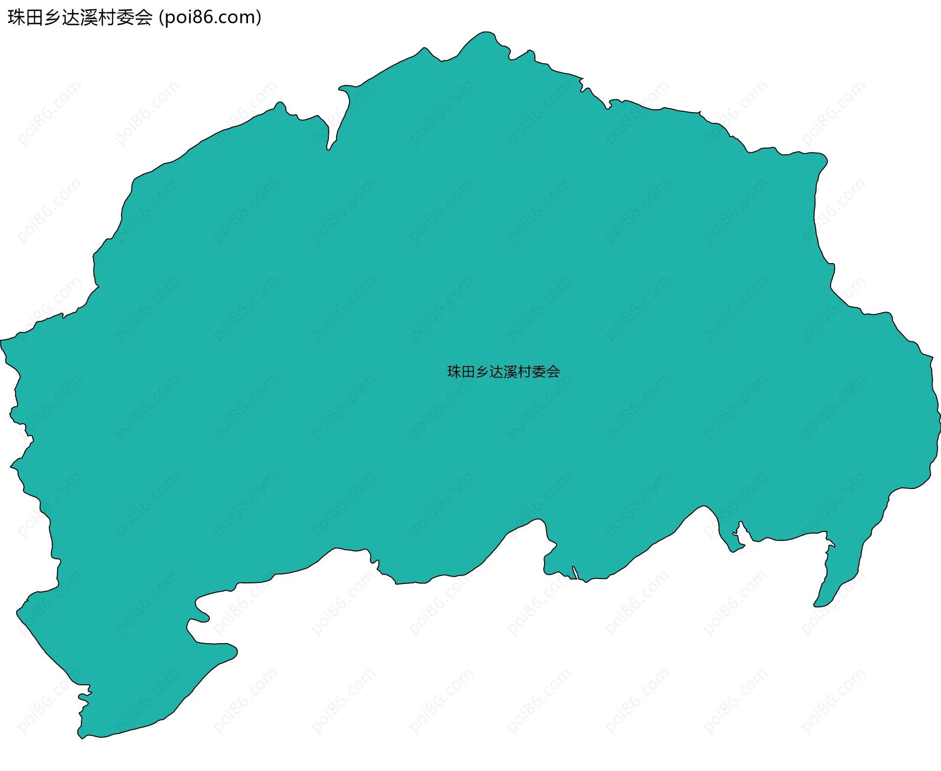 珠田乡达溪村委会边界地图