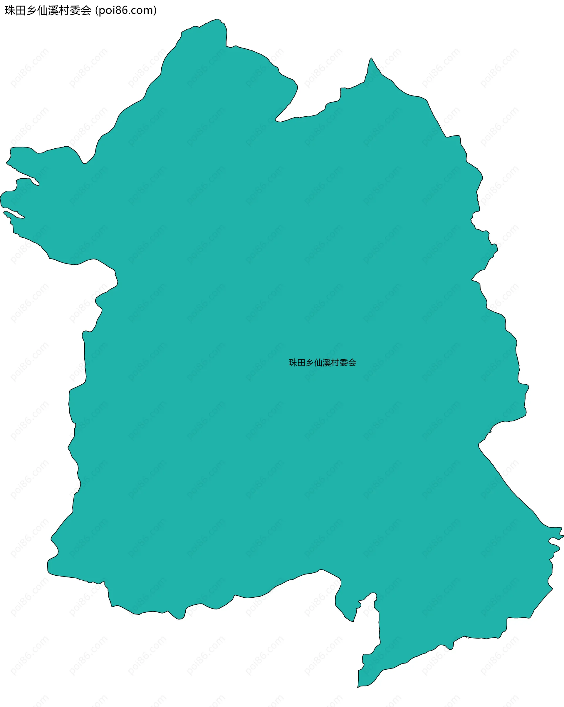 珠田乡仙溪村委会边界地图