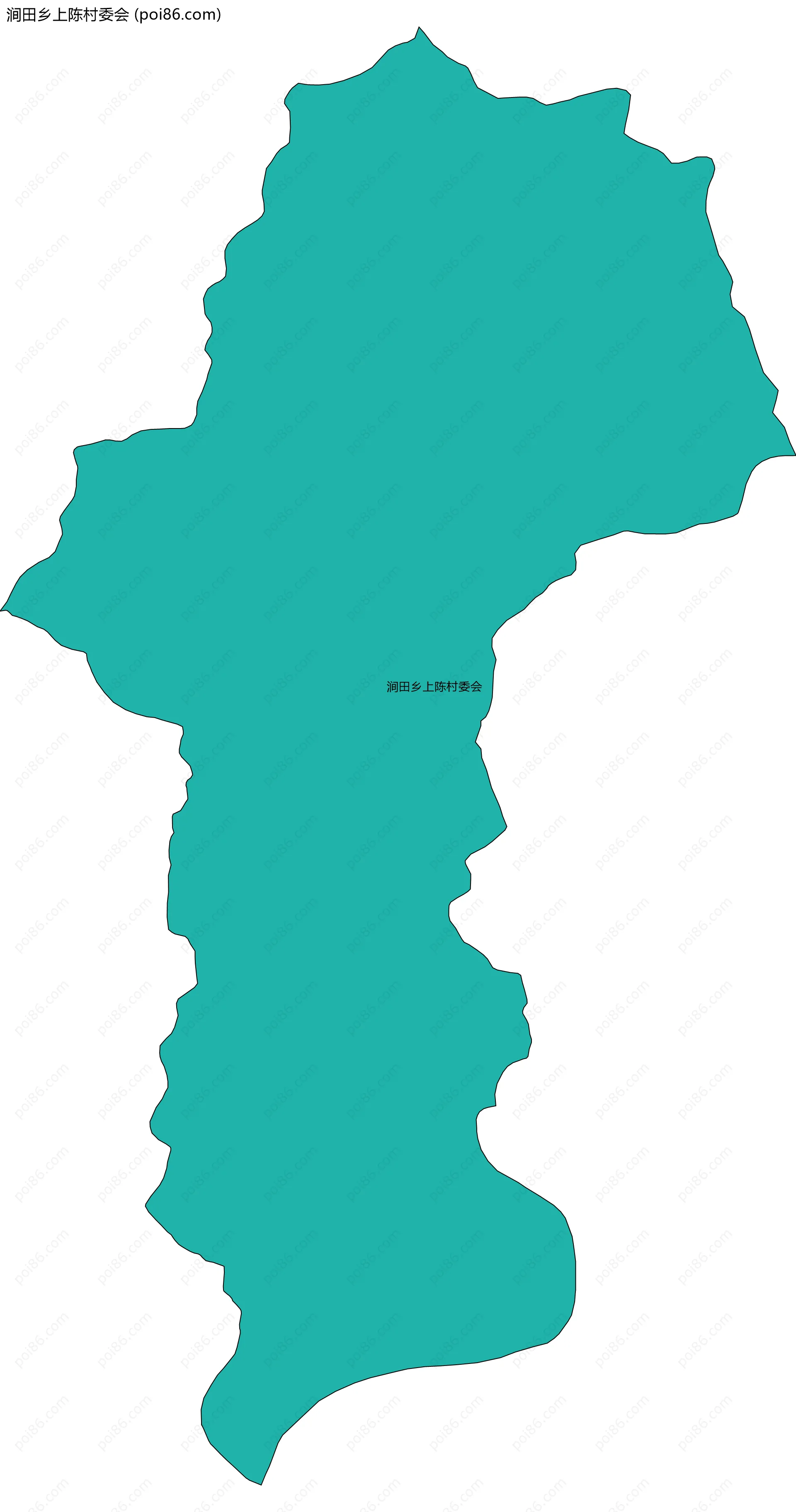 涧田乡上陈村委会边界地图