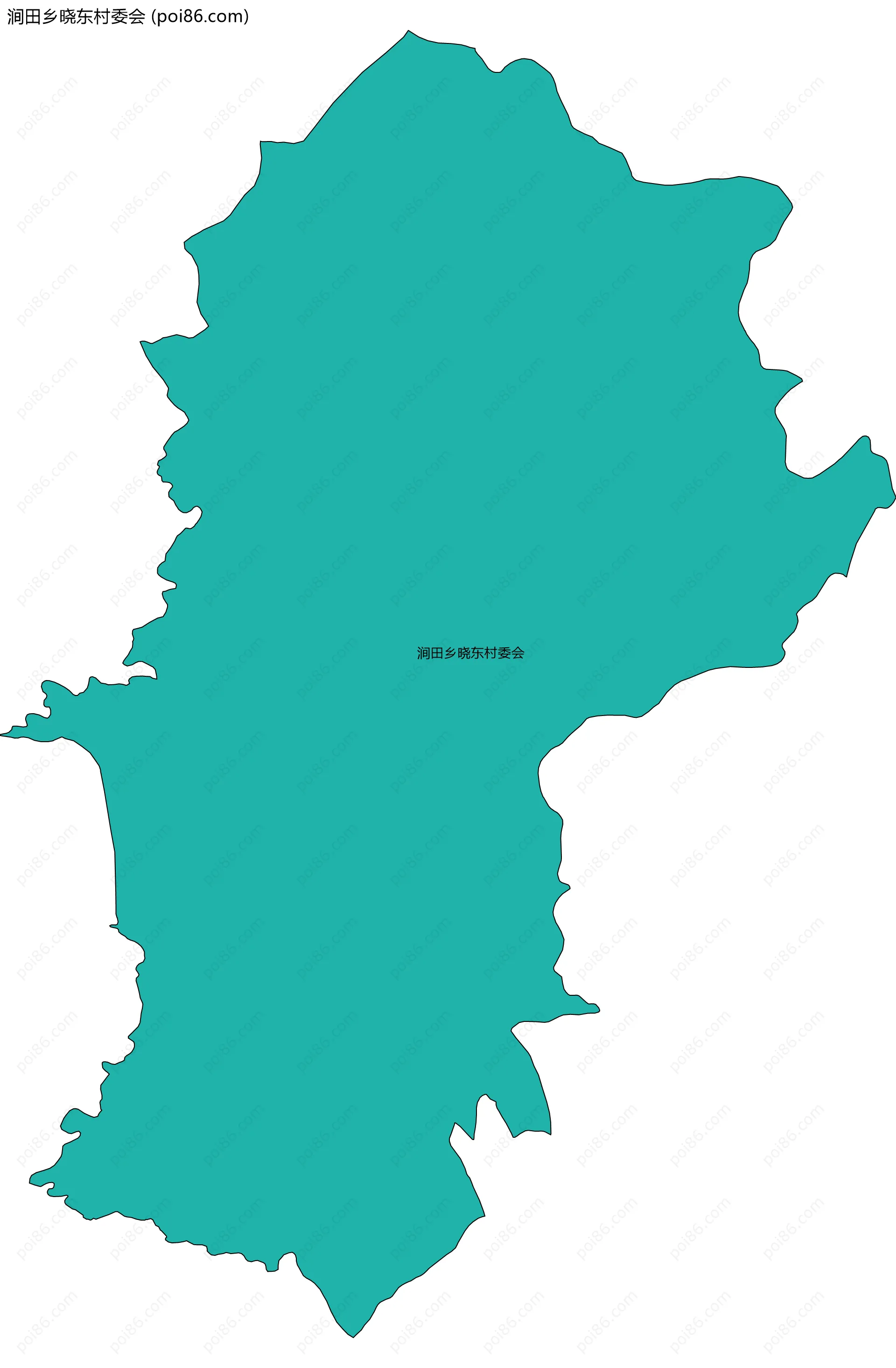 涧田乡晓东村委会边界地图