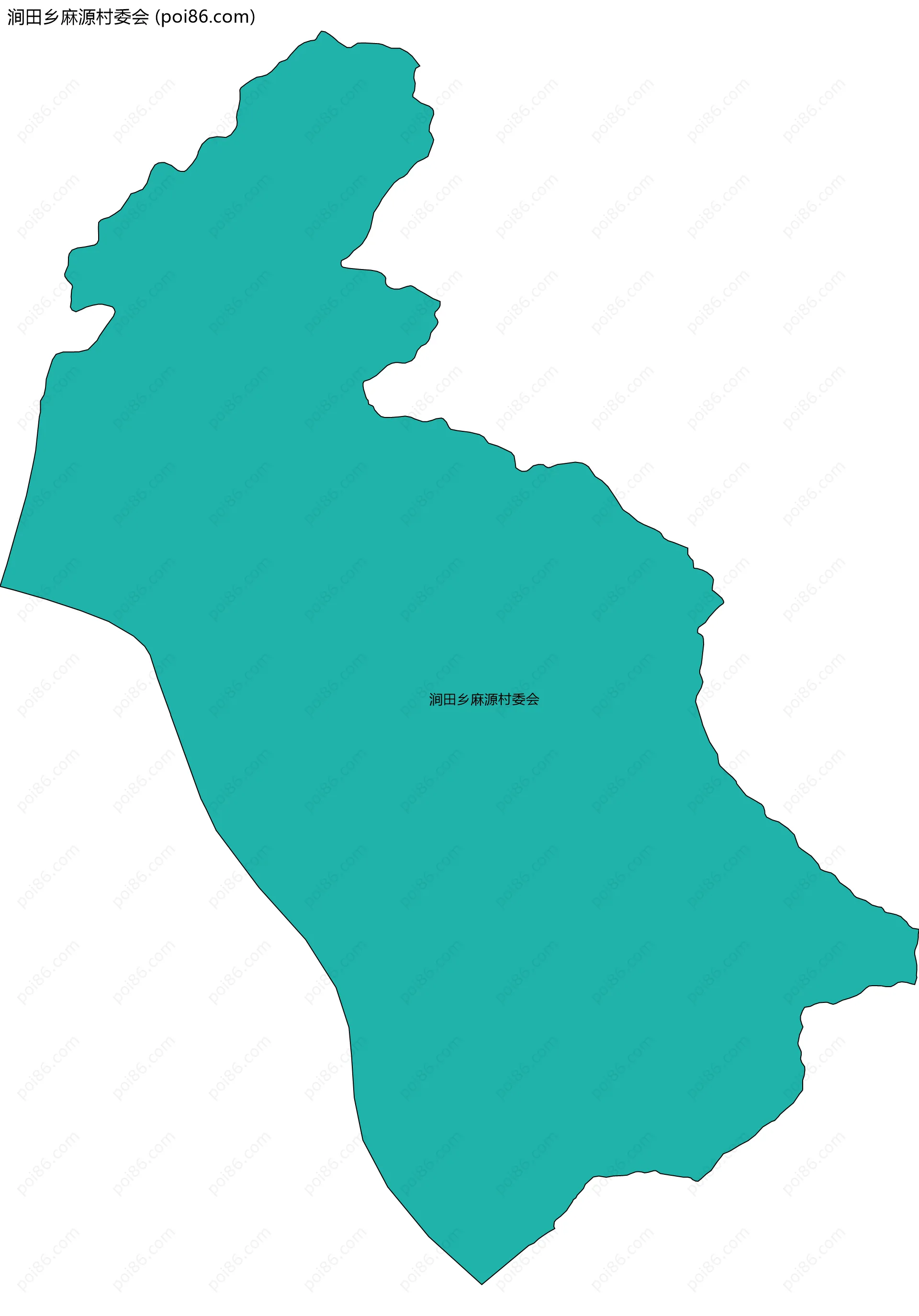 涧田乡麻源村委会边界地图