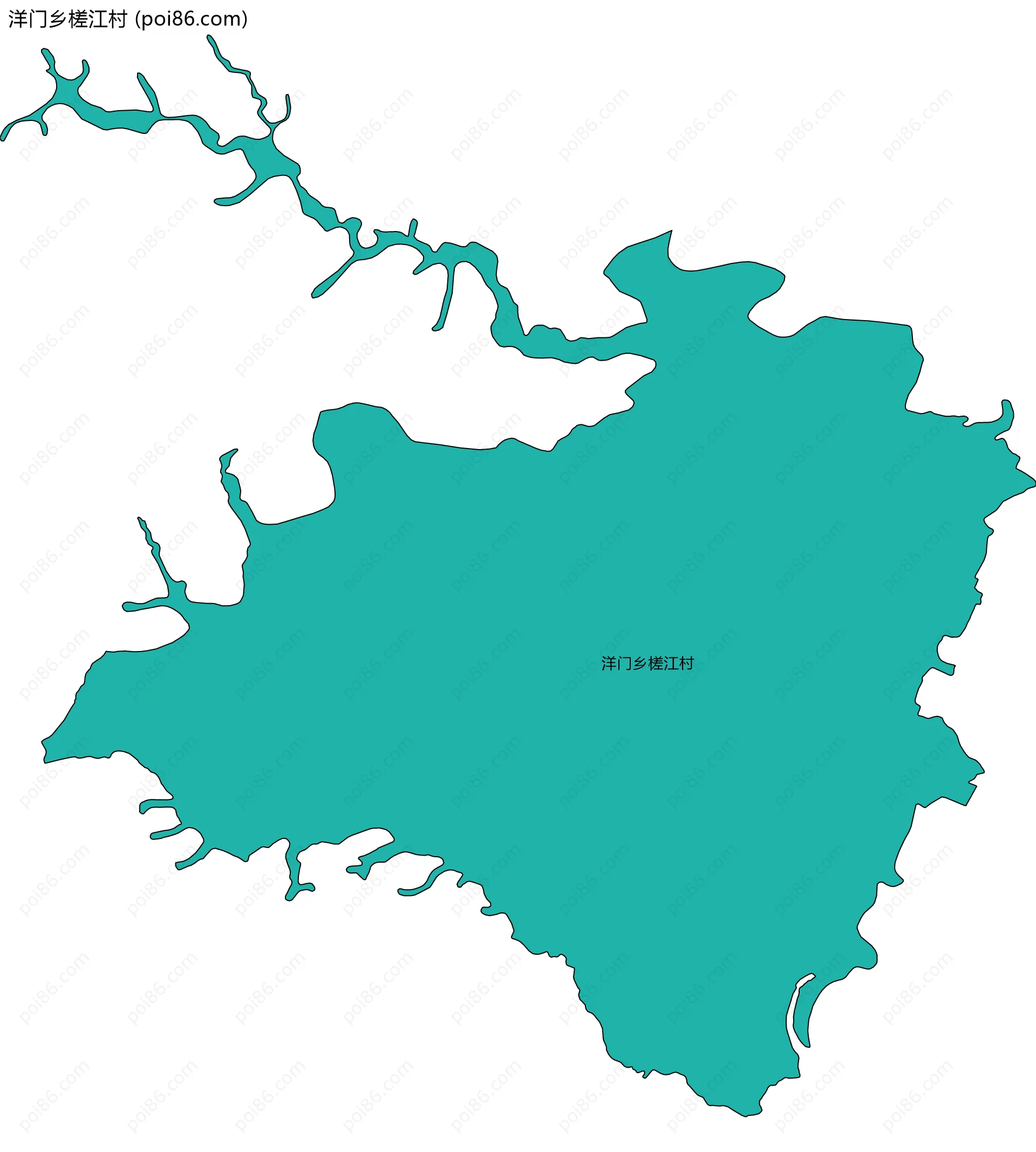 洋门乡槎江村边界地图