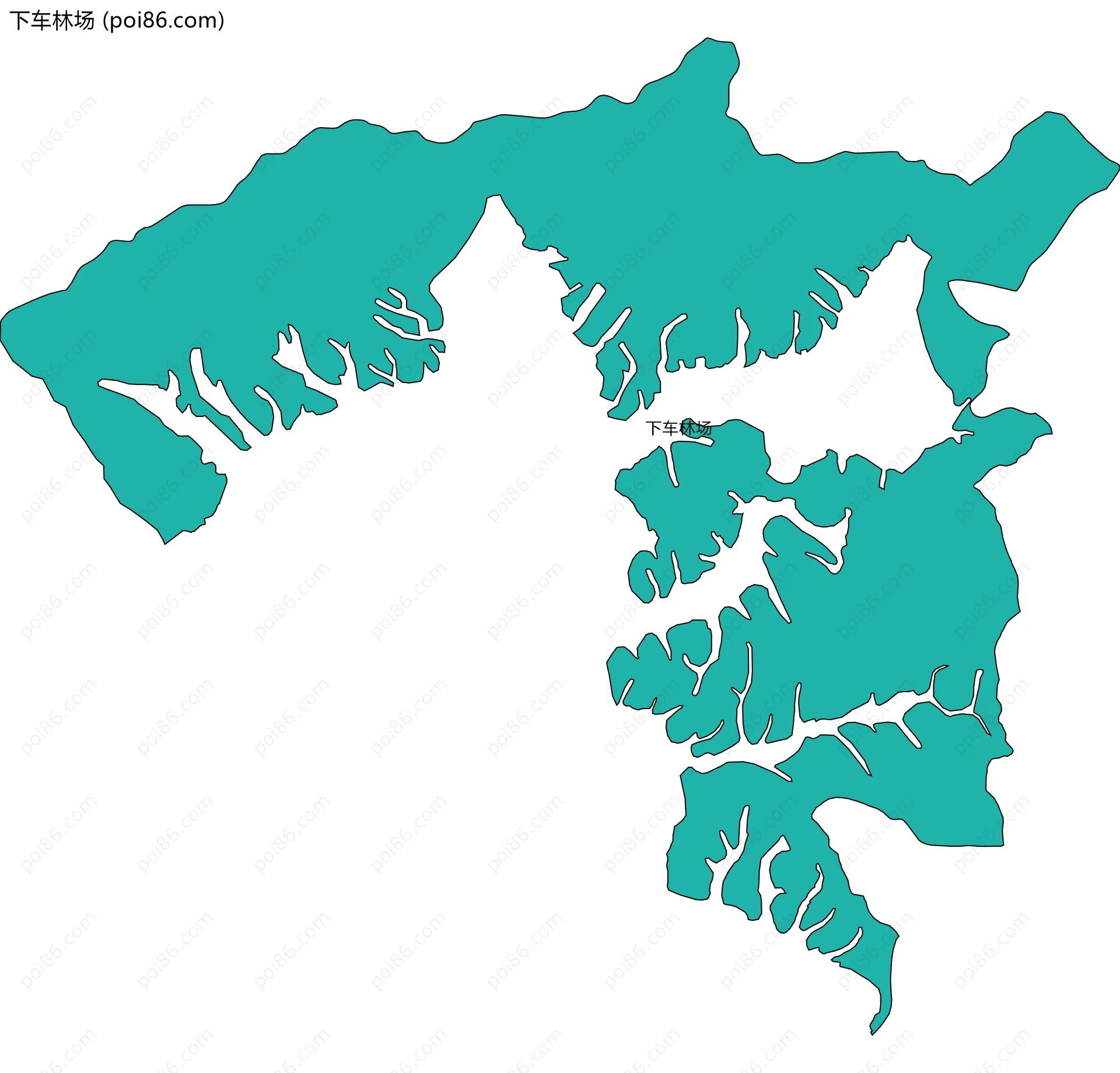 下车林场边界地图(五级行政区划)