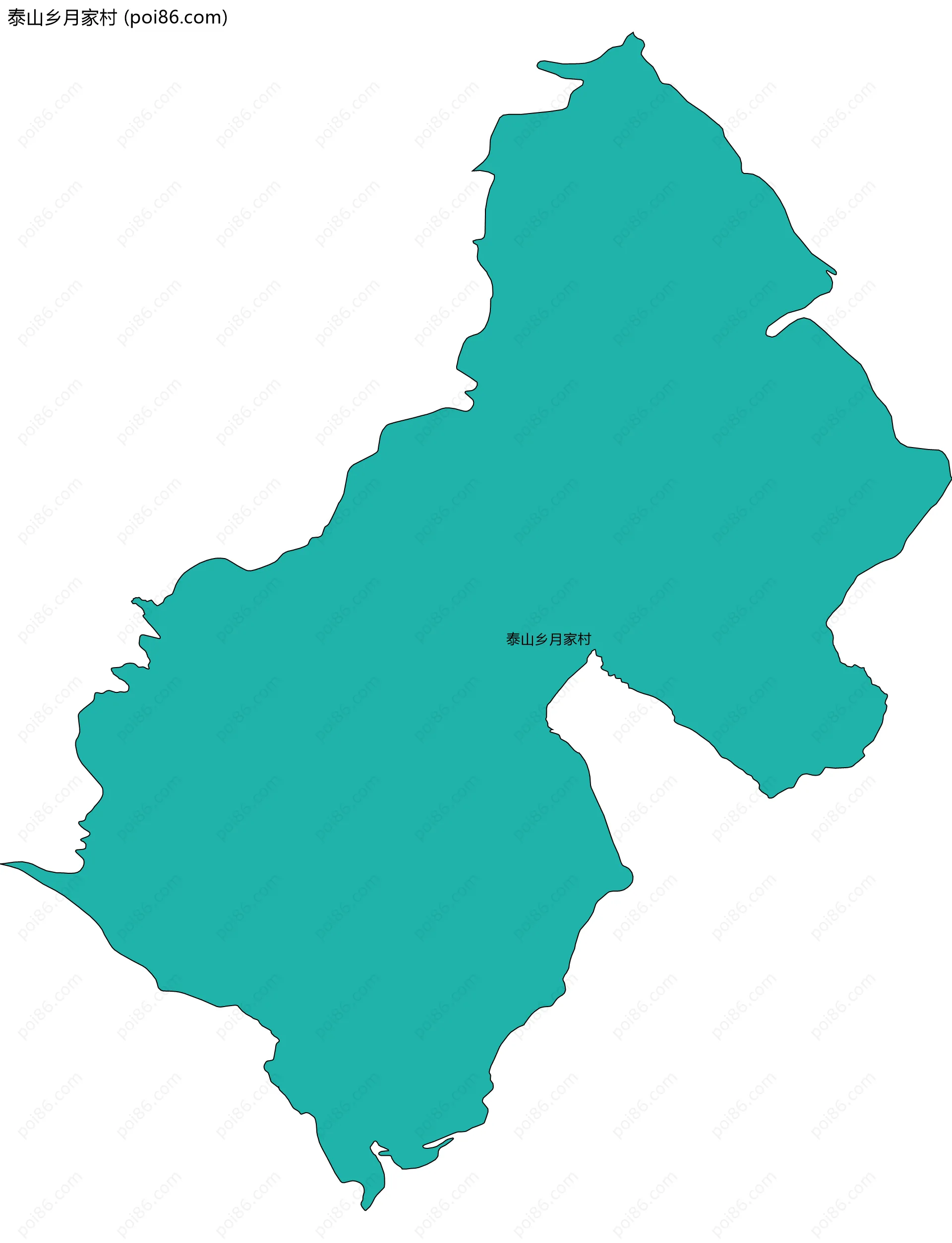 泰山乡月家村边界地图