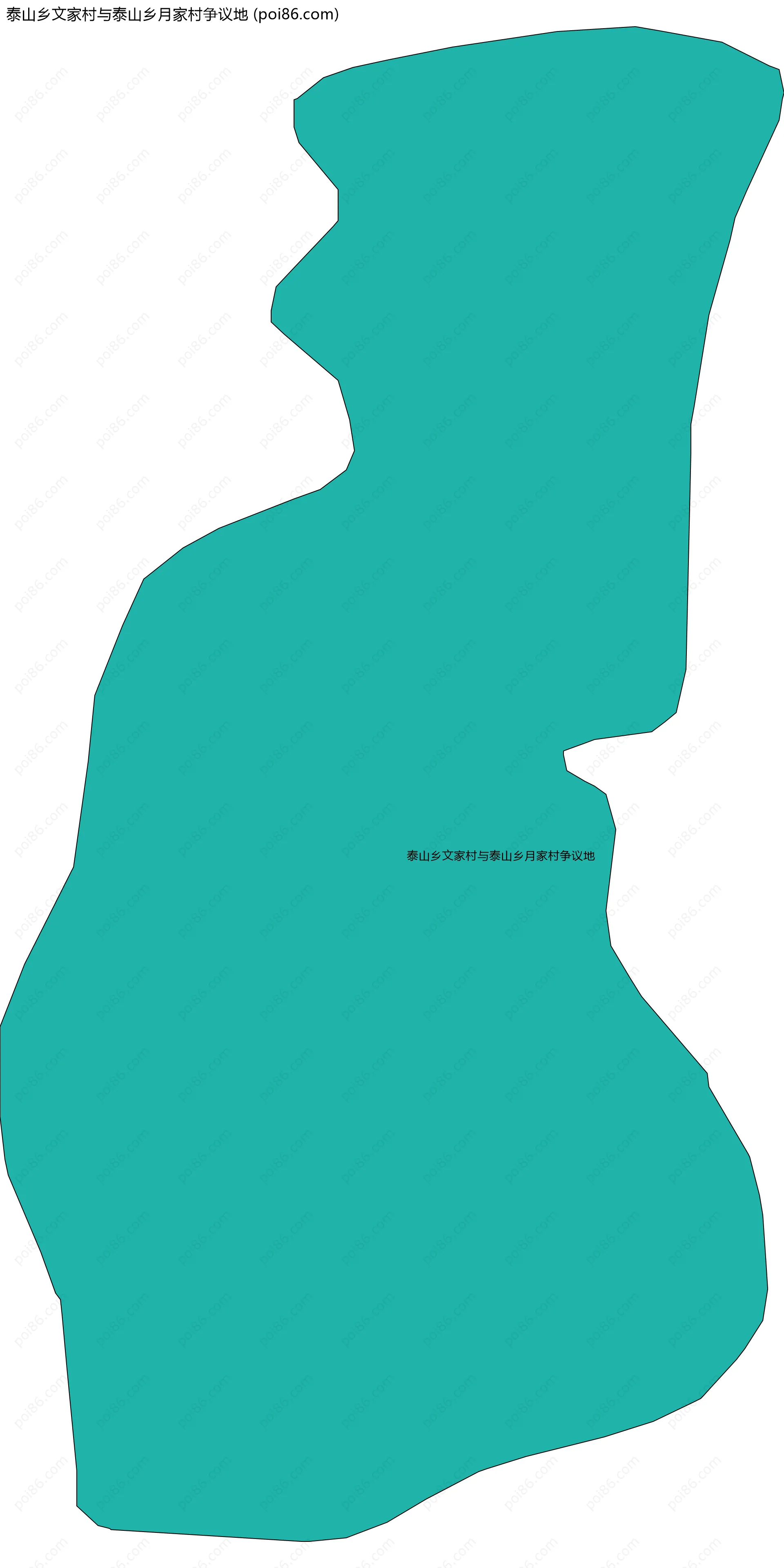 泰山乡文家村与泰山乡月家村争议地边界地图