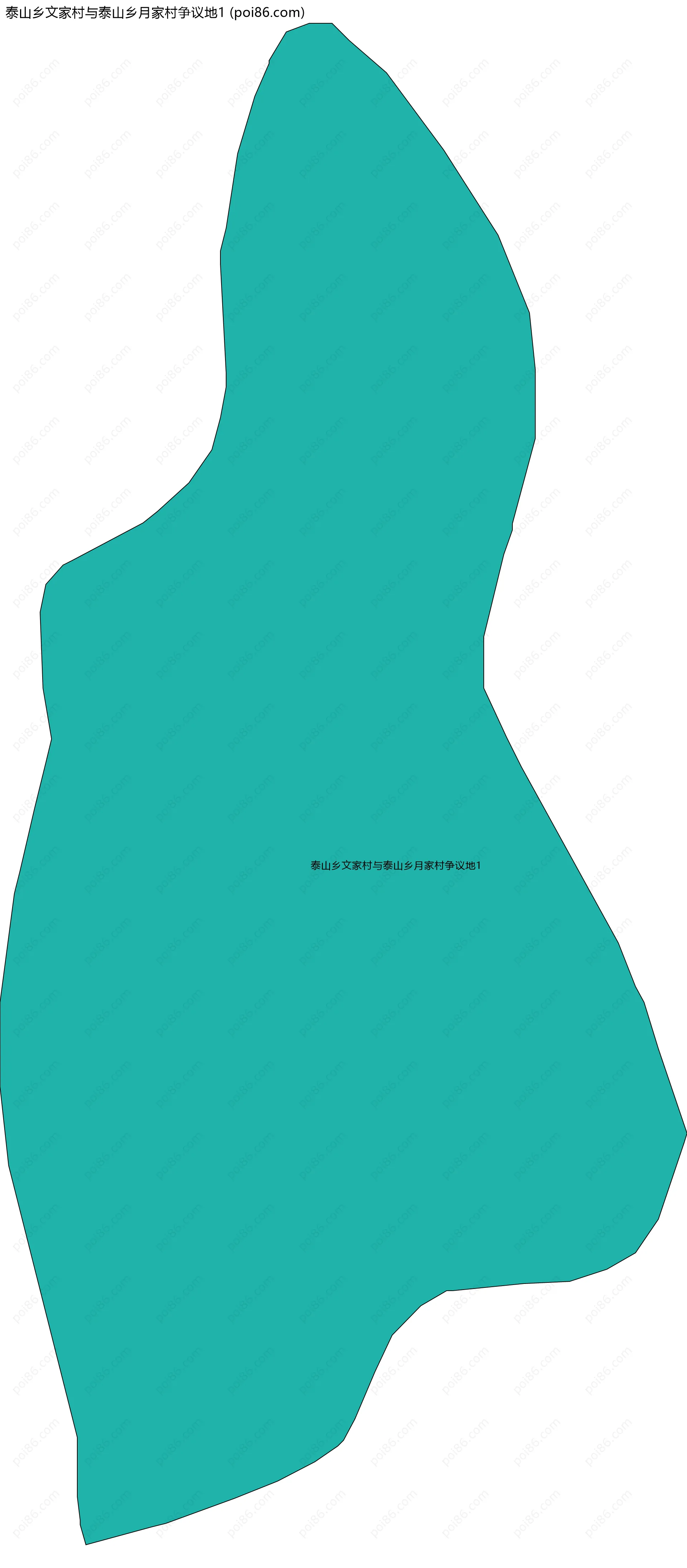 泰山乡文家村与泰山乡月家村争议地1边界地图