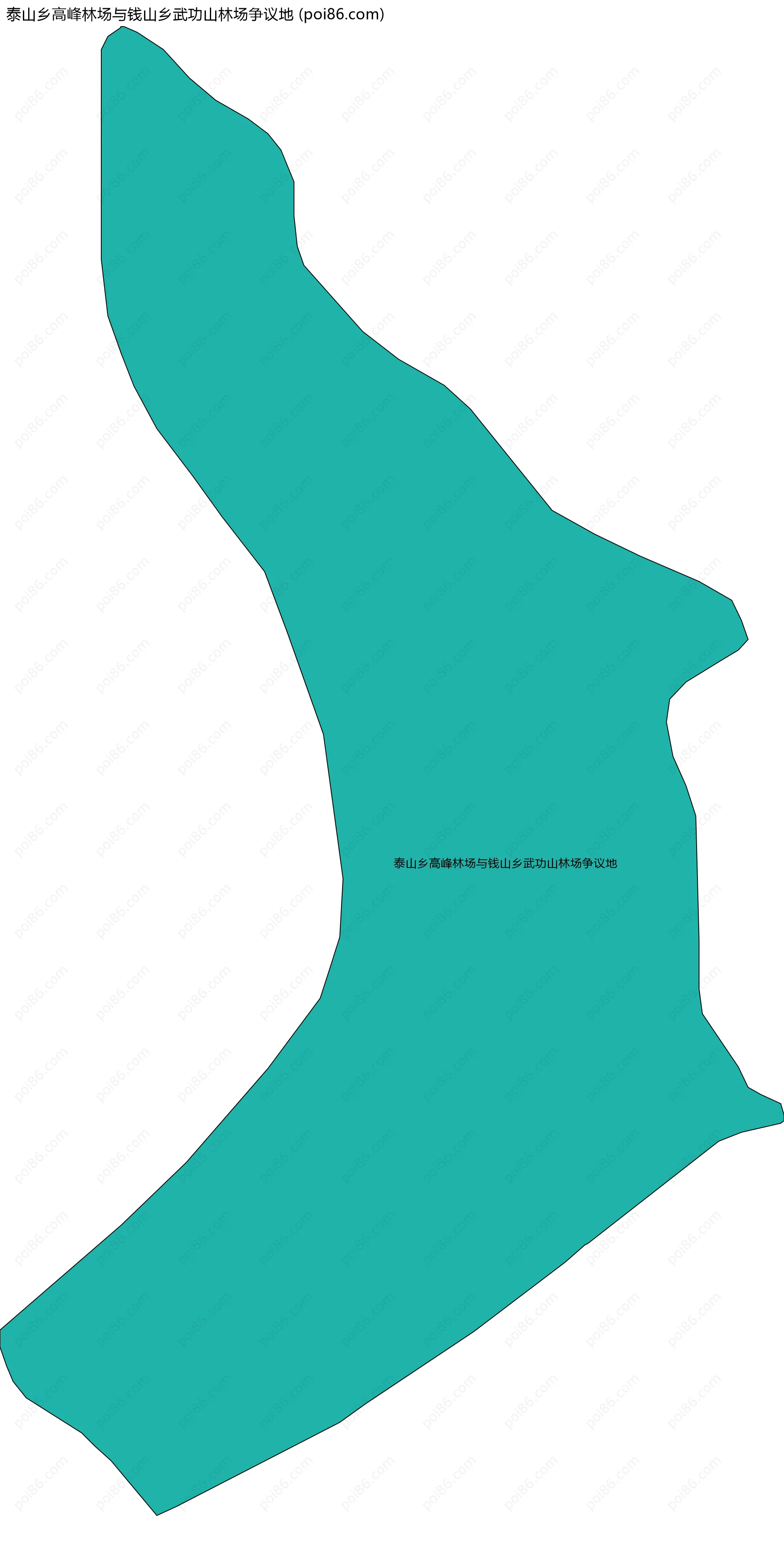 泰山乡高峰林场与钱山乡武功山林场争议地边界地图