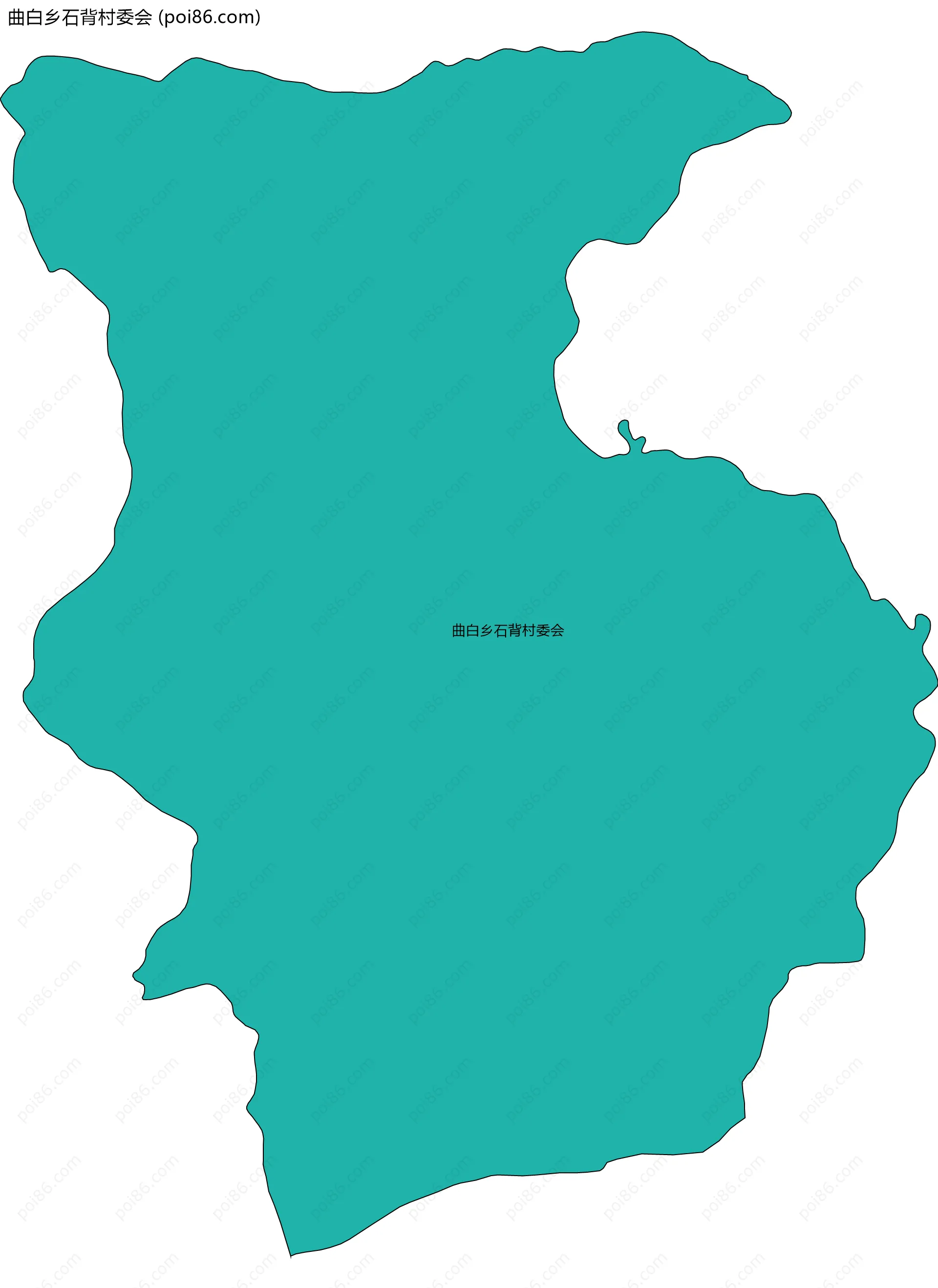 曲白乡石背村委会边界地图