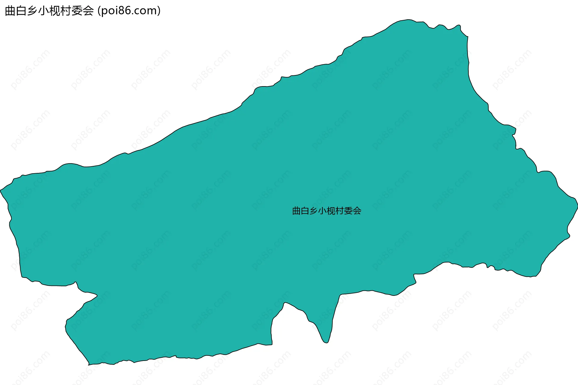 曲白乡小枧村委会边界地图