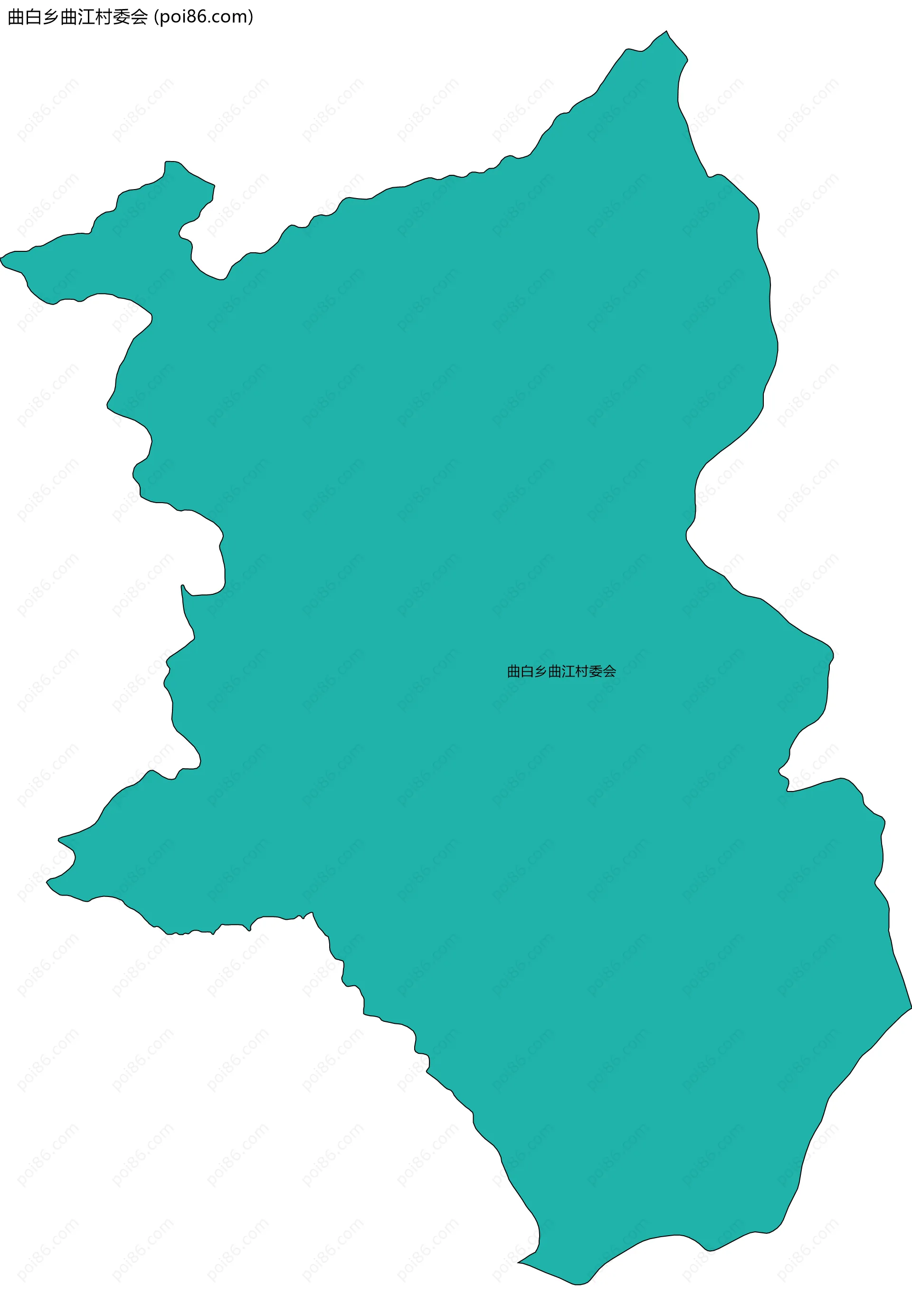 曲白乡曲江村委会边界地图