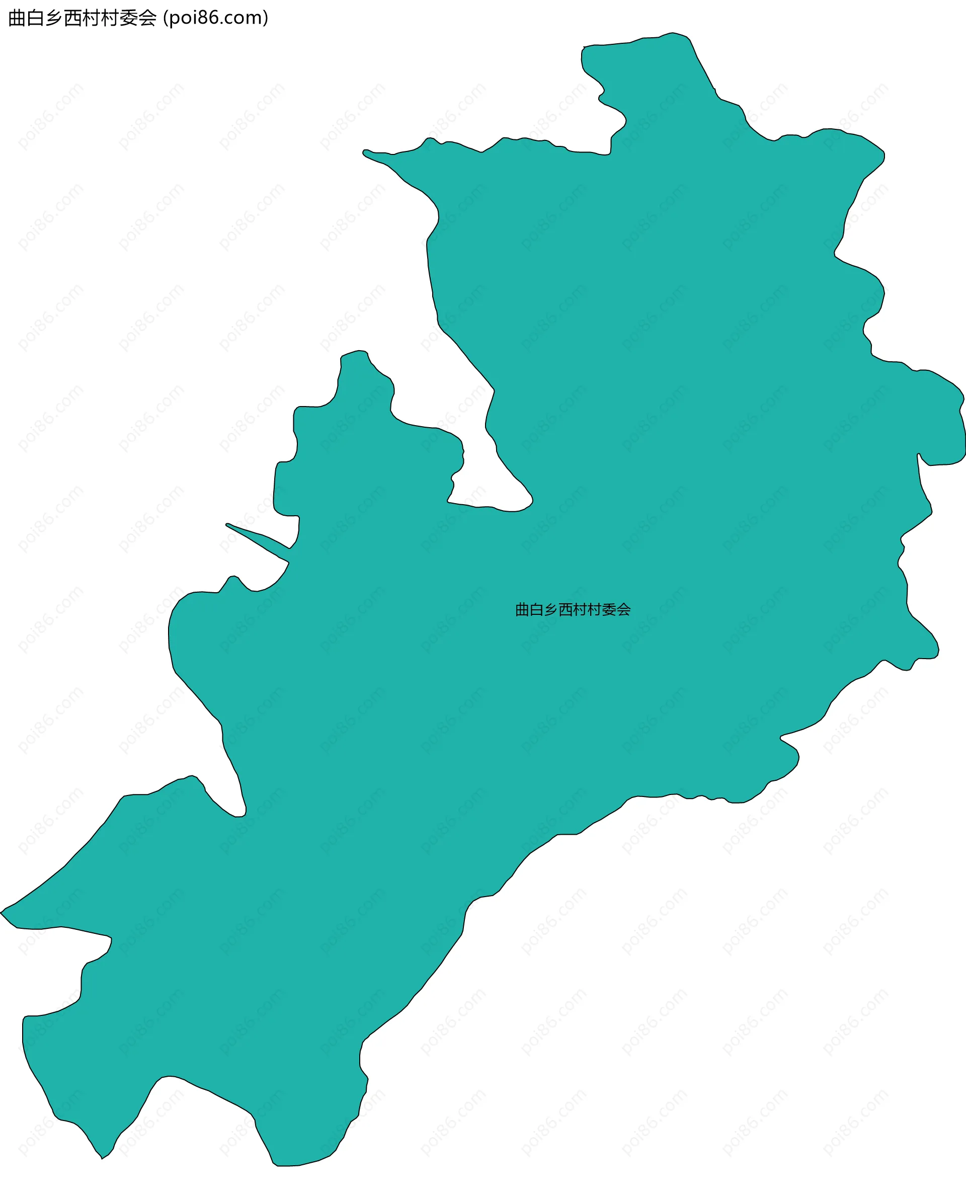 曲白乡西村村委会边界地图