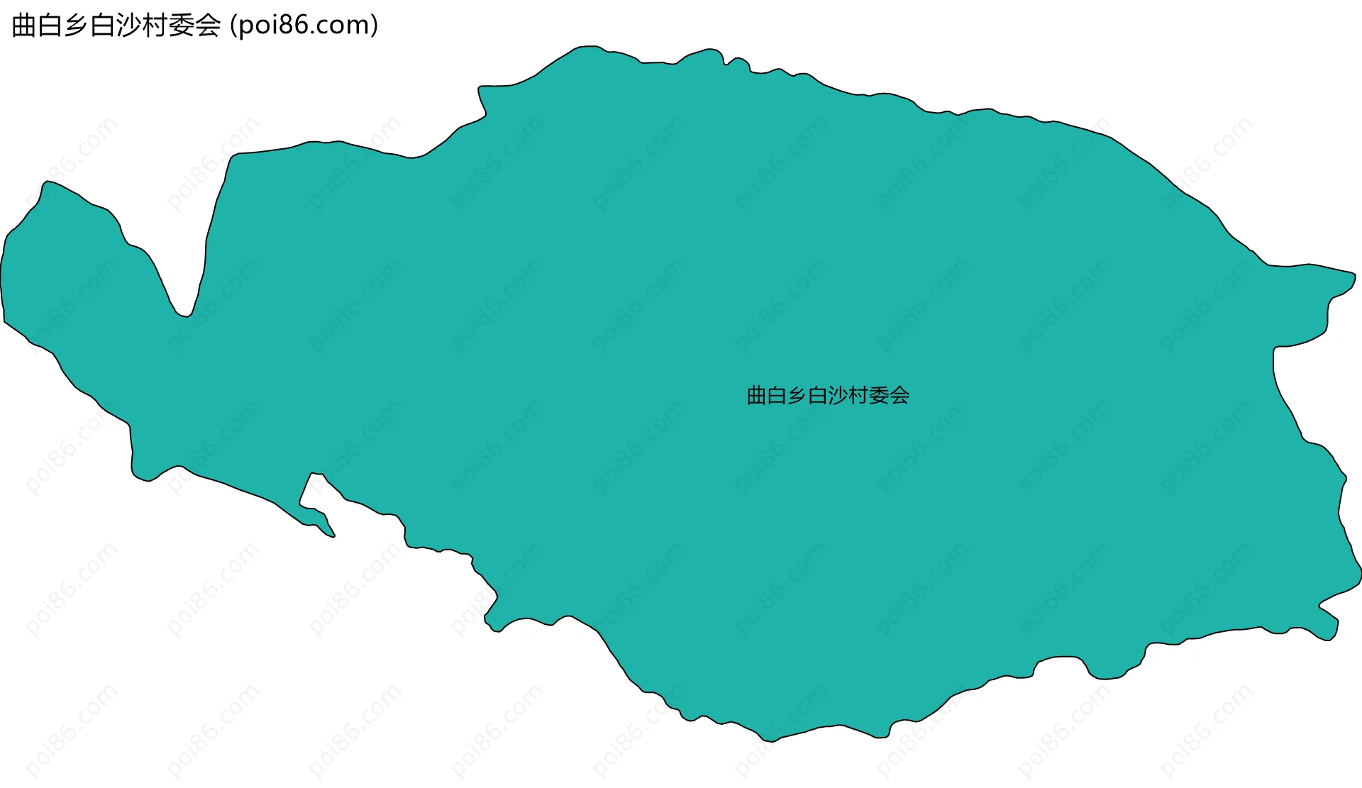 曲白乡白沙村委会边界地图