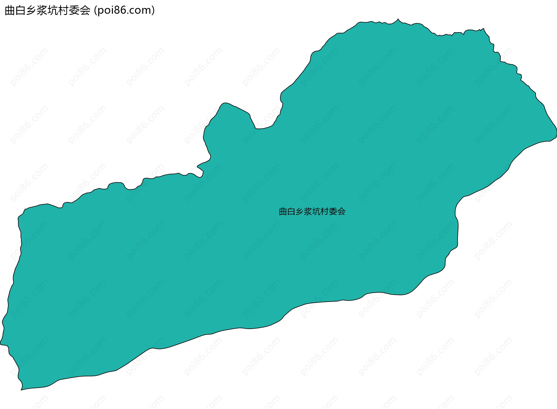 曲白乡浆坑村委会边界地图