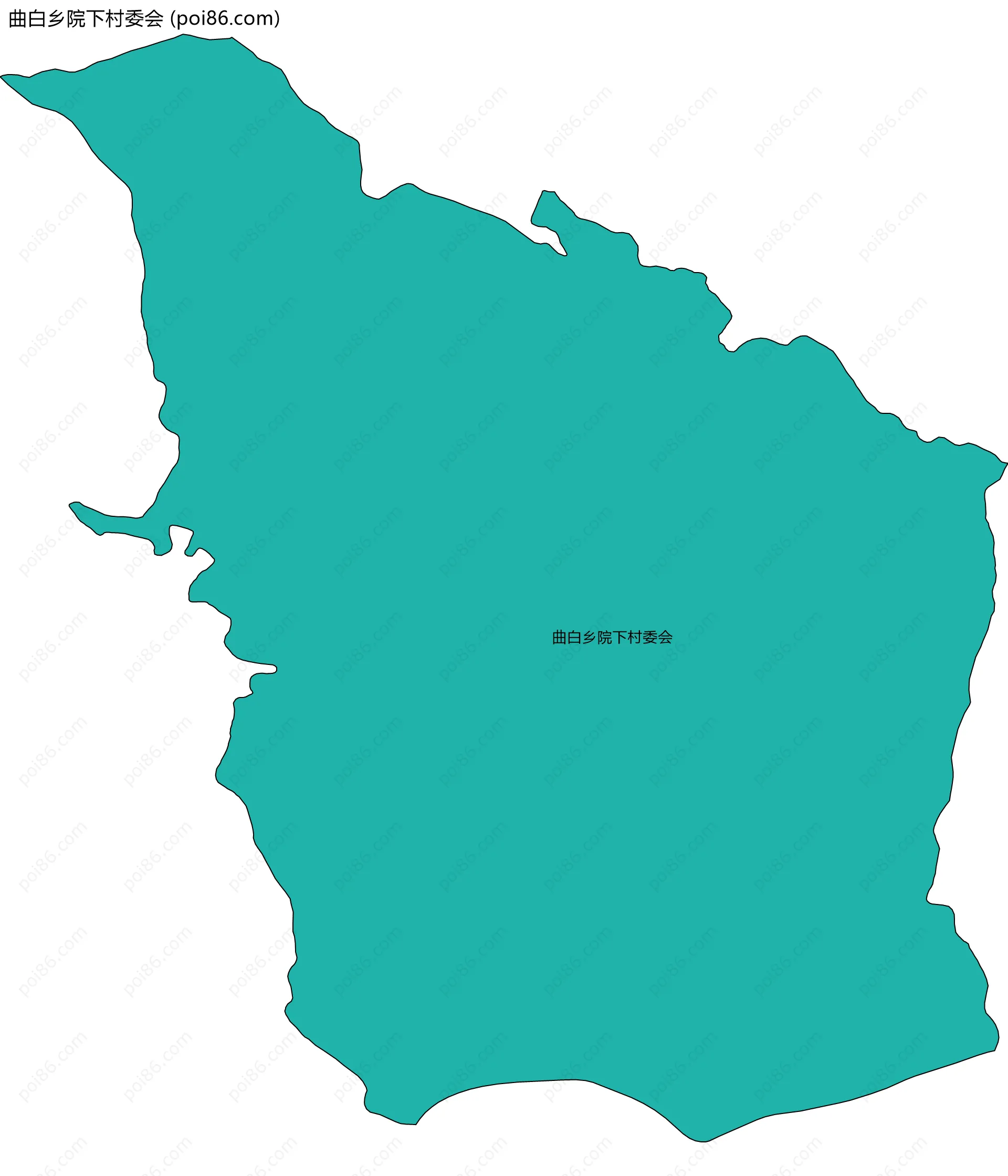 曲白乡院下村委会边界地图