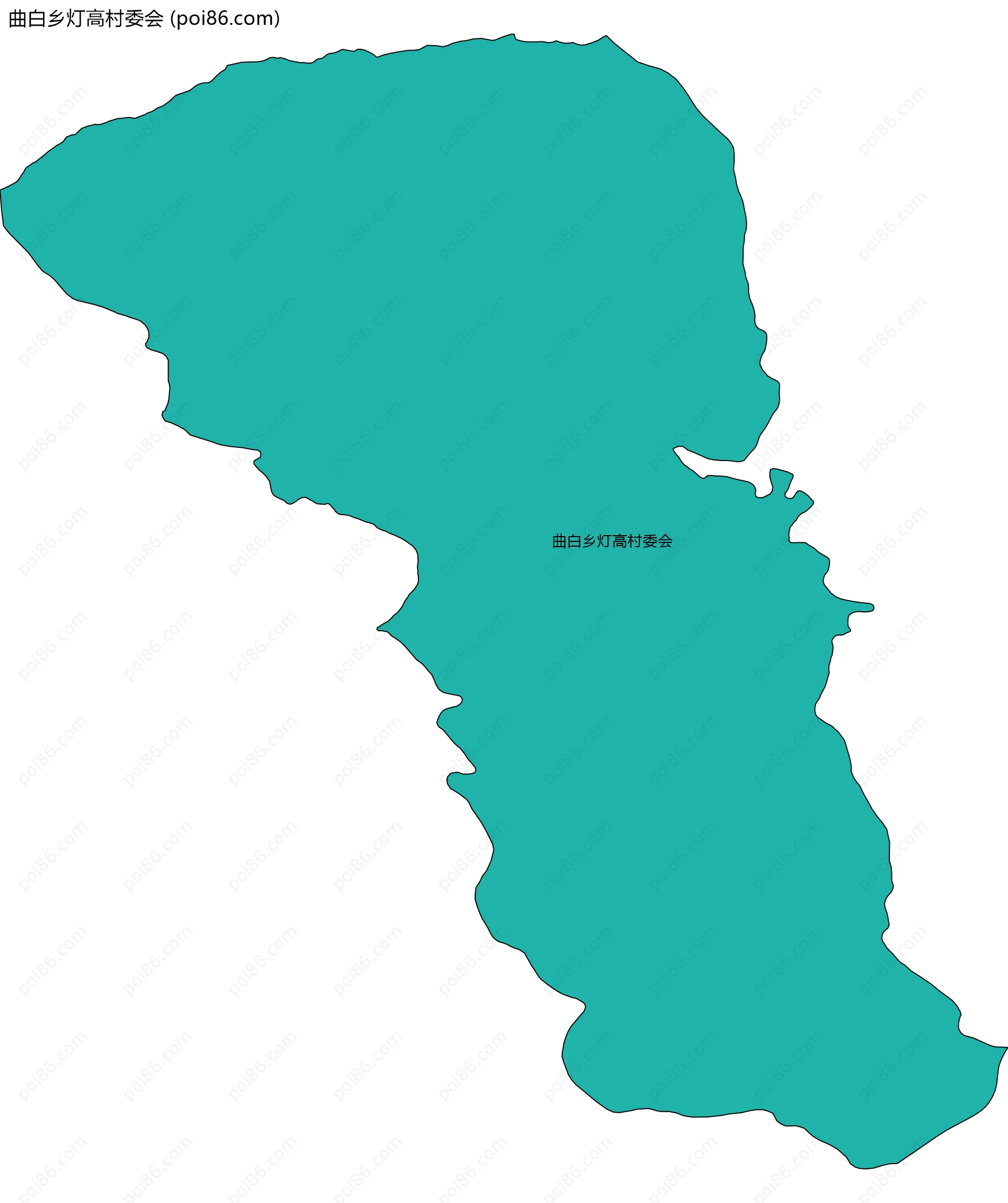 曲白乡灯高村委会边界地图