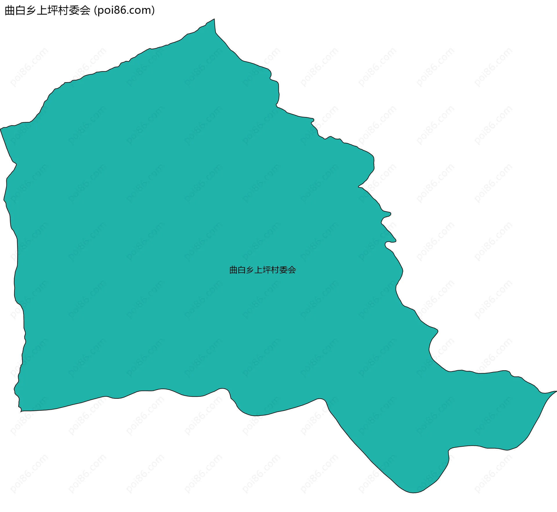 曲白乡上坪村委会边界地图