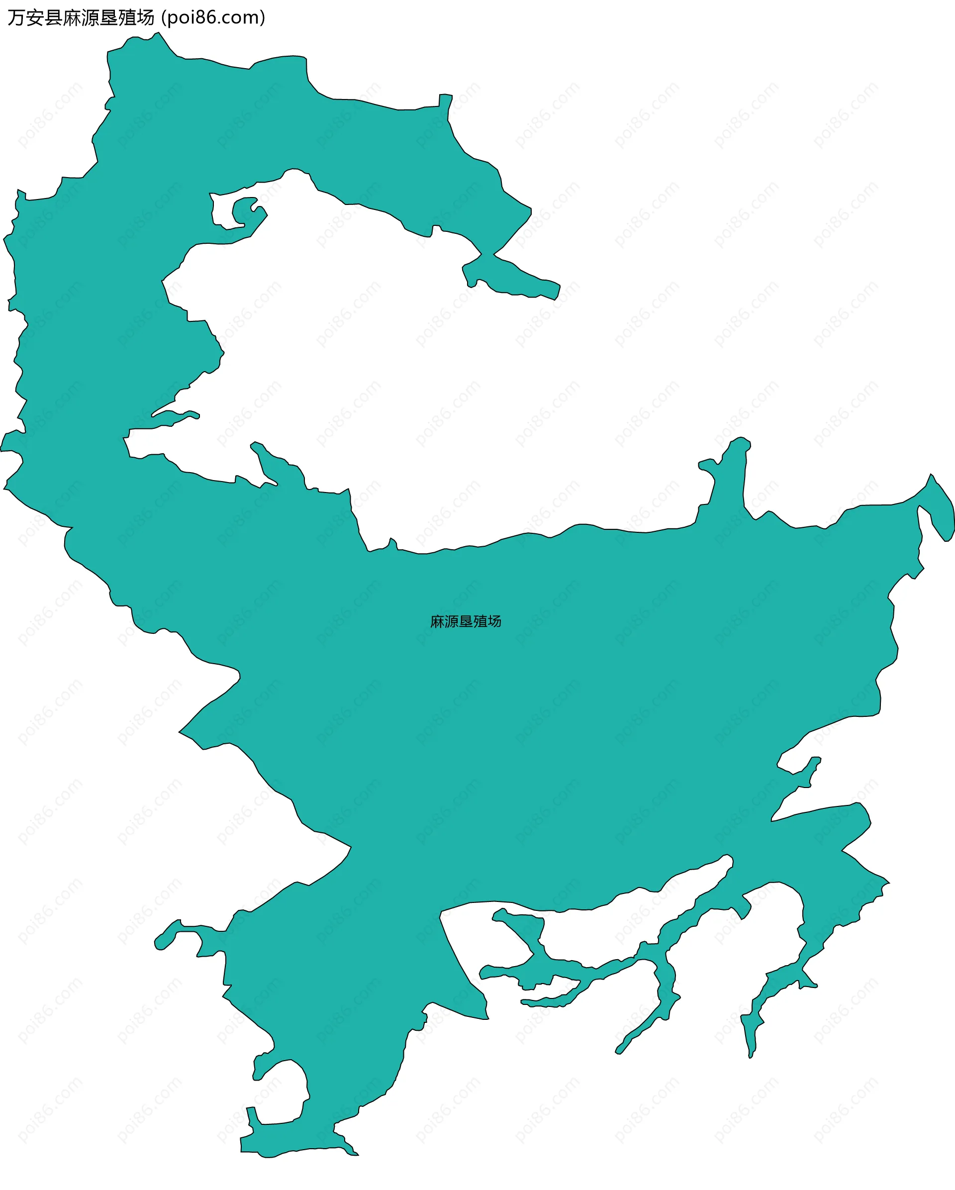 万安县麻源垦殖场边界地图(五级行政区划)