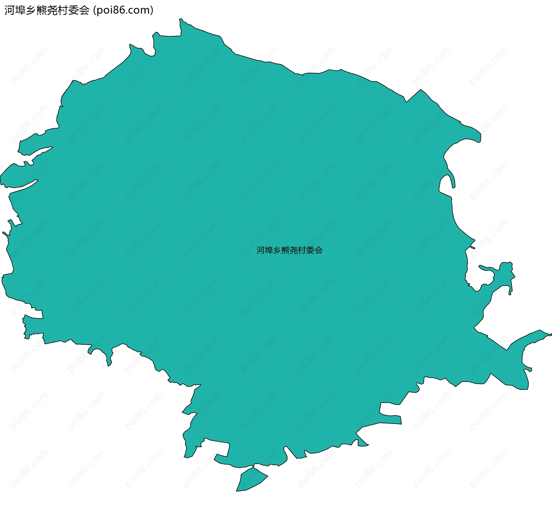 河埠乡熊尧村委会边界地图