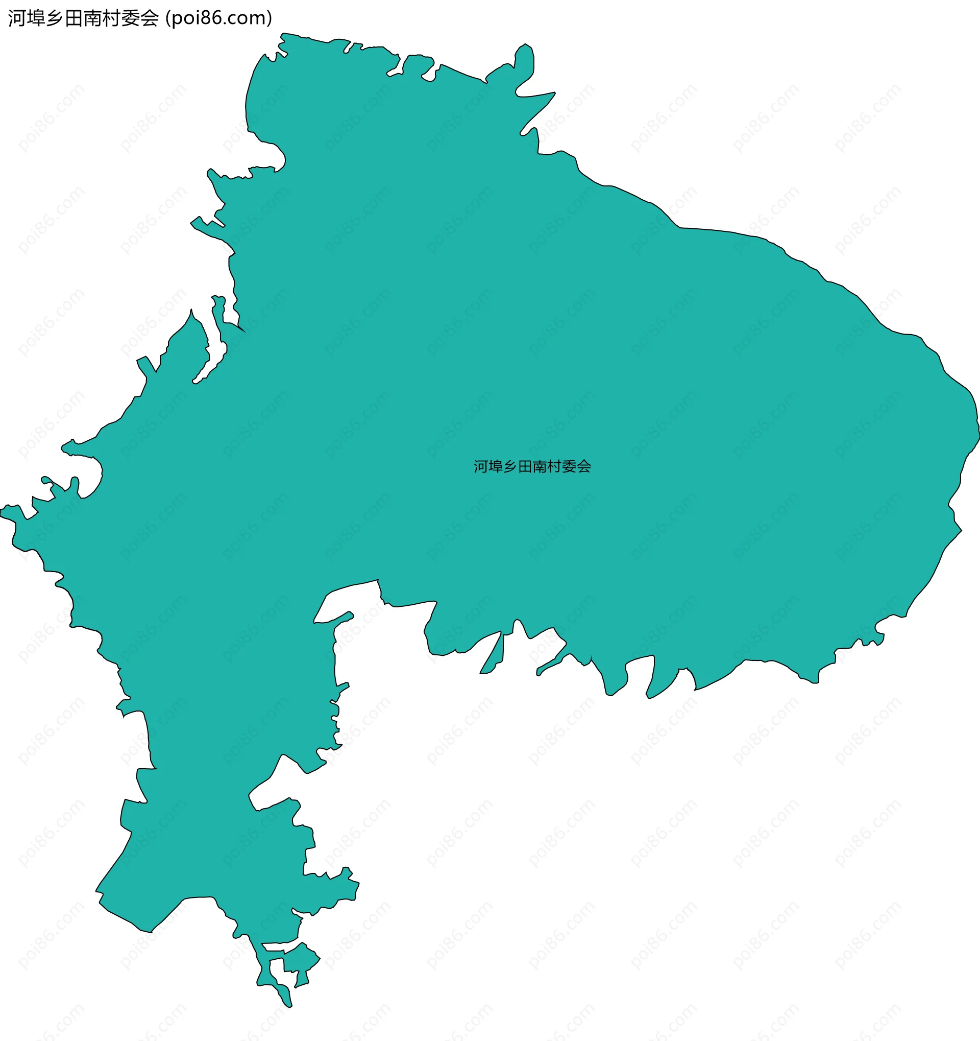 河埠乡田南村委会边界地图