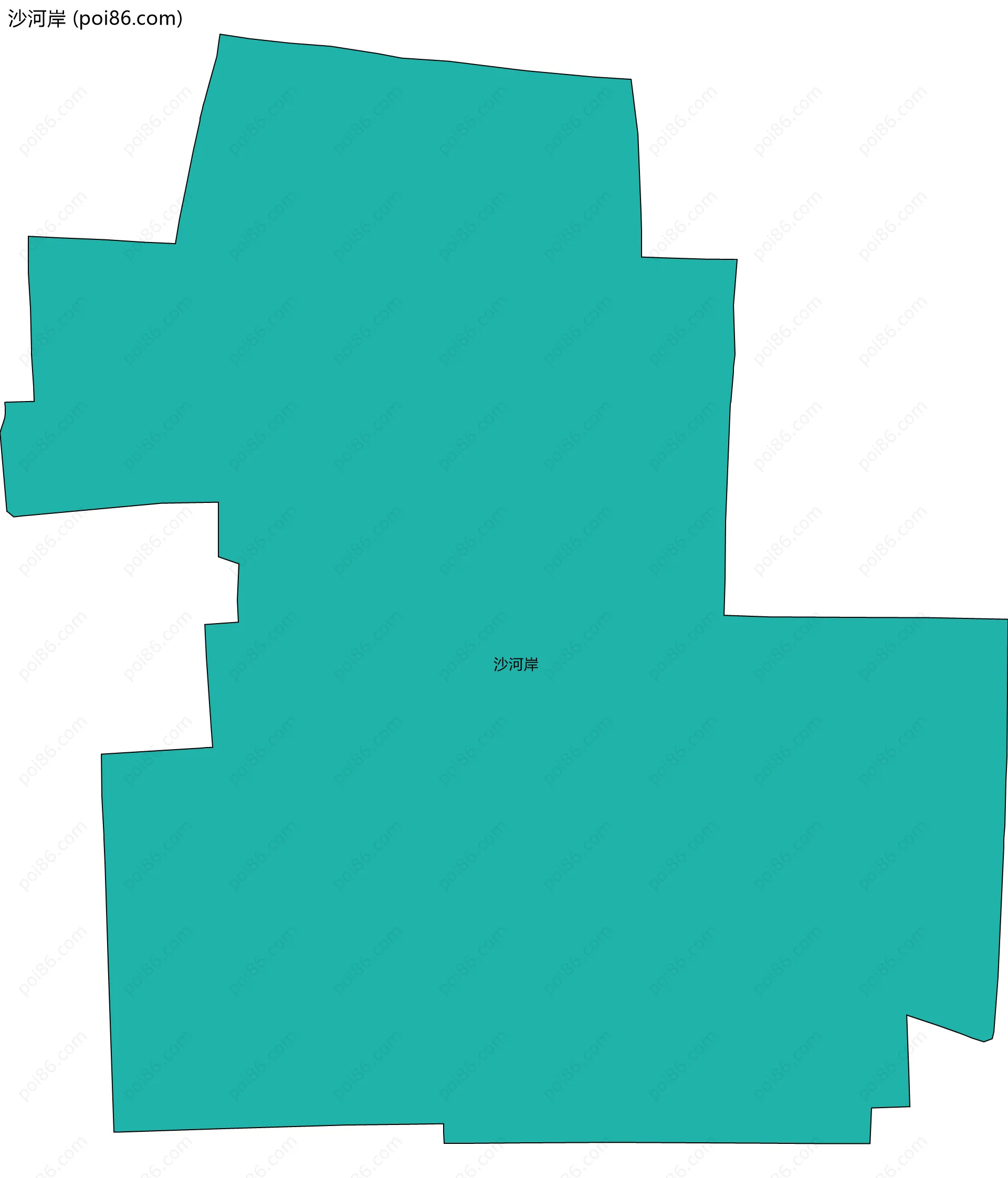 沙河岸边界地图