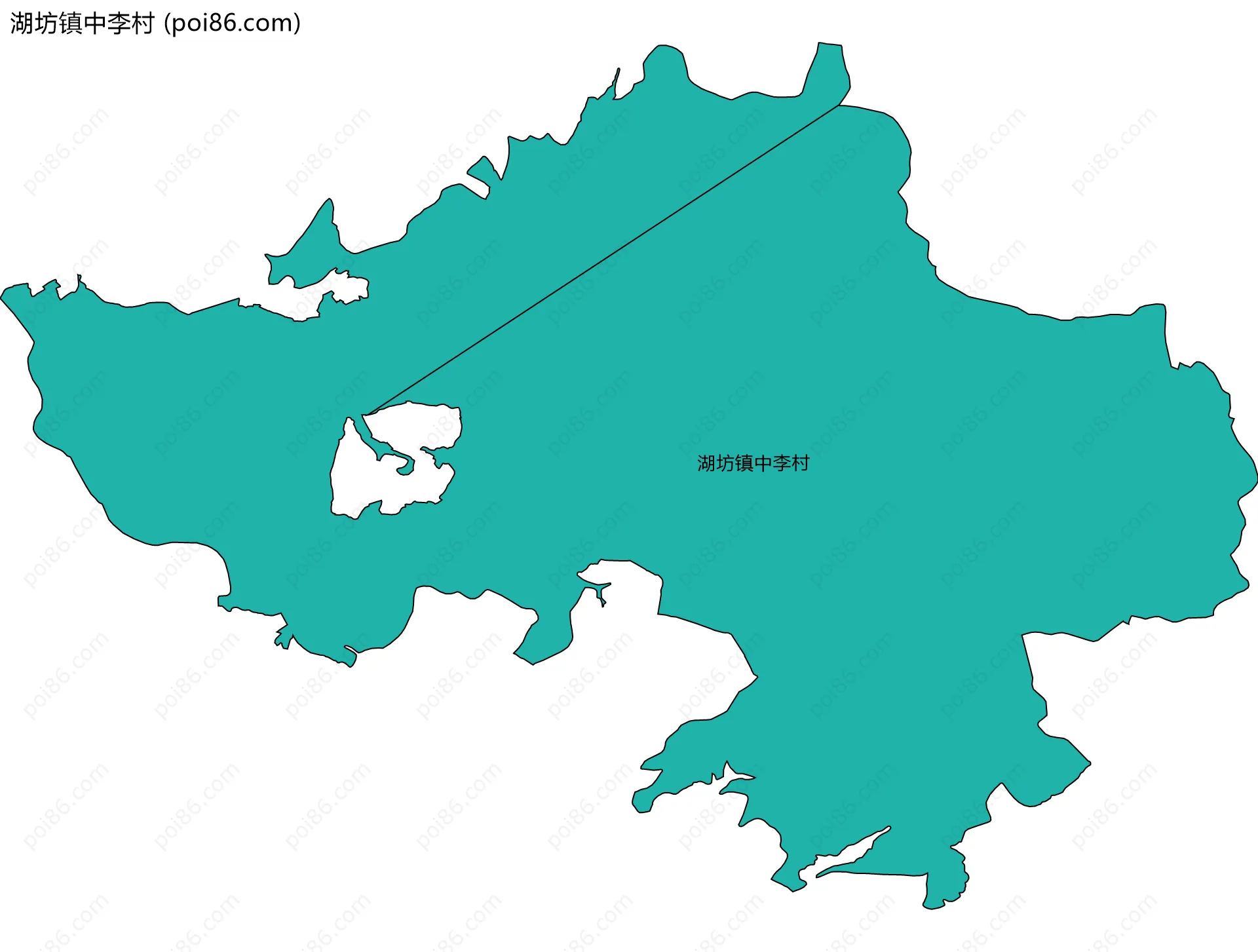 湖坊镇中李村边界地图