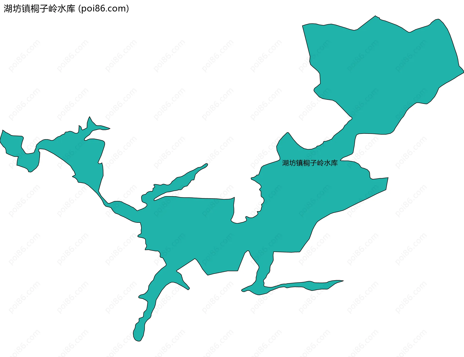 湖坊镇桐子岭水库边界地图