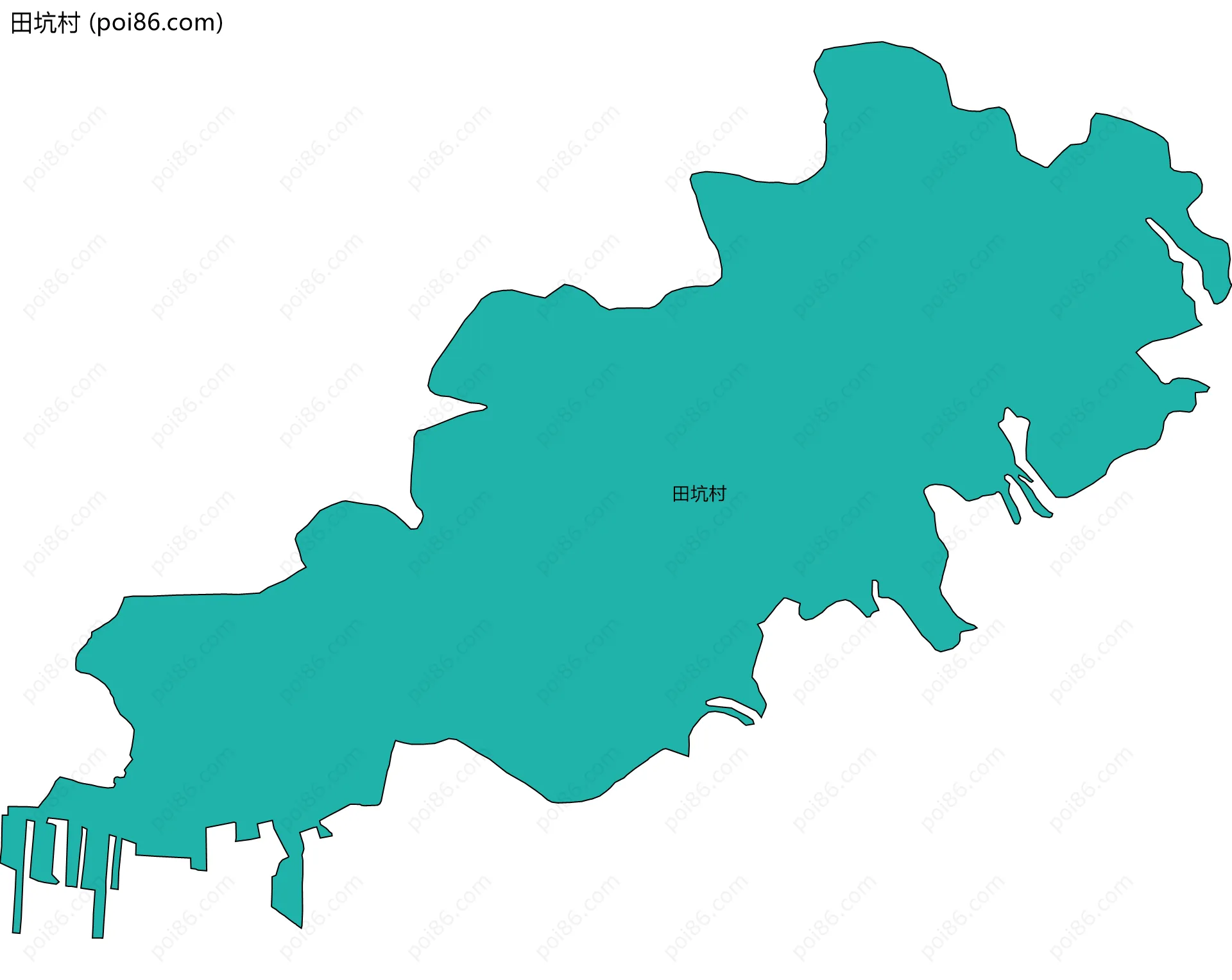 田坑村边界地图