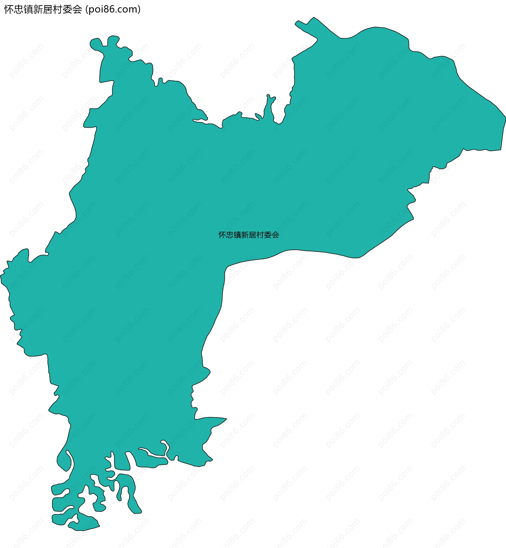 怀忠镇新居村委会边界地图