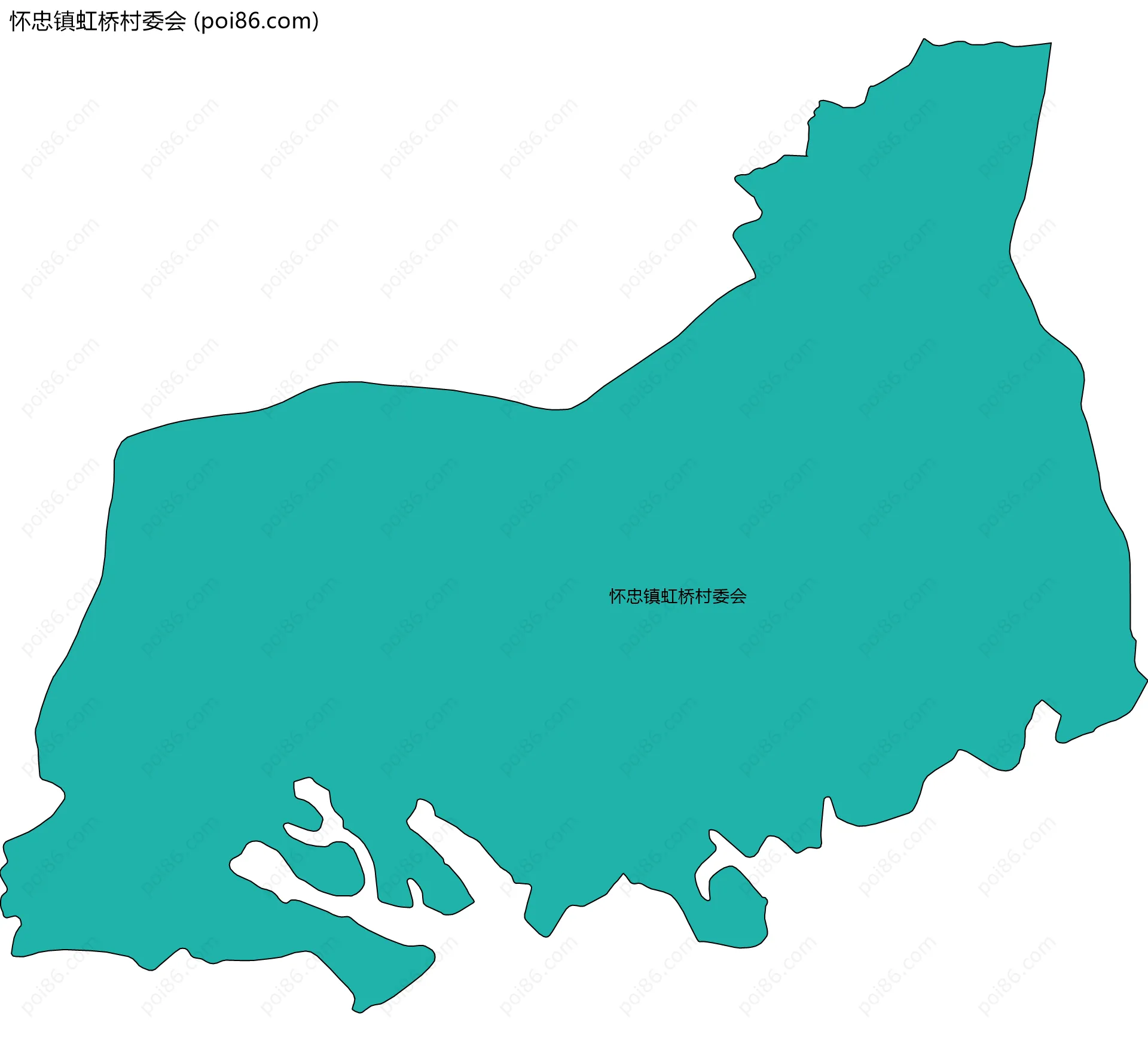 怀忠镇虹桥村委会边界地图