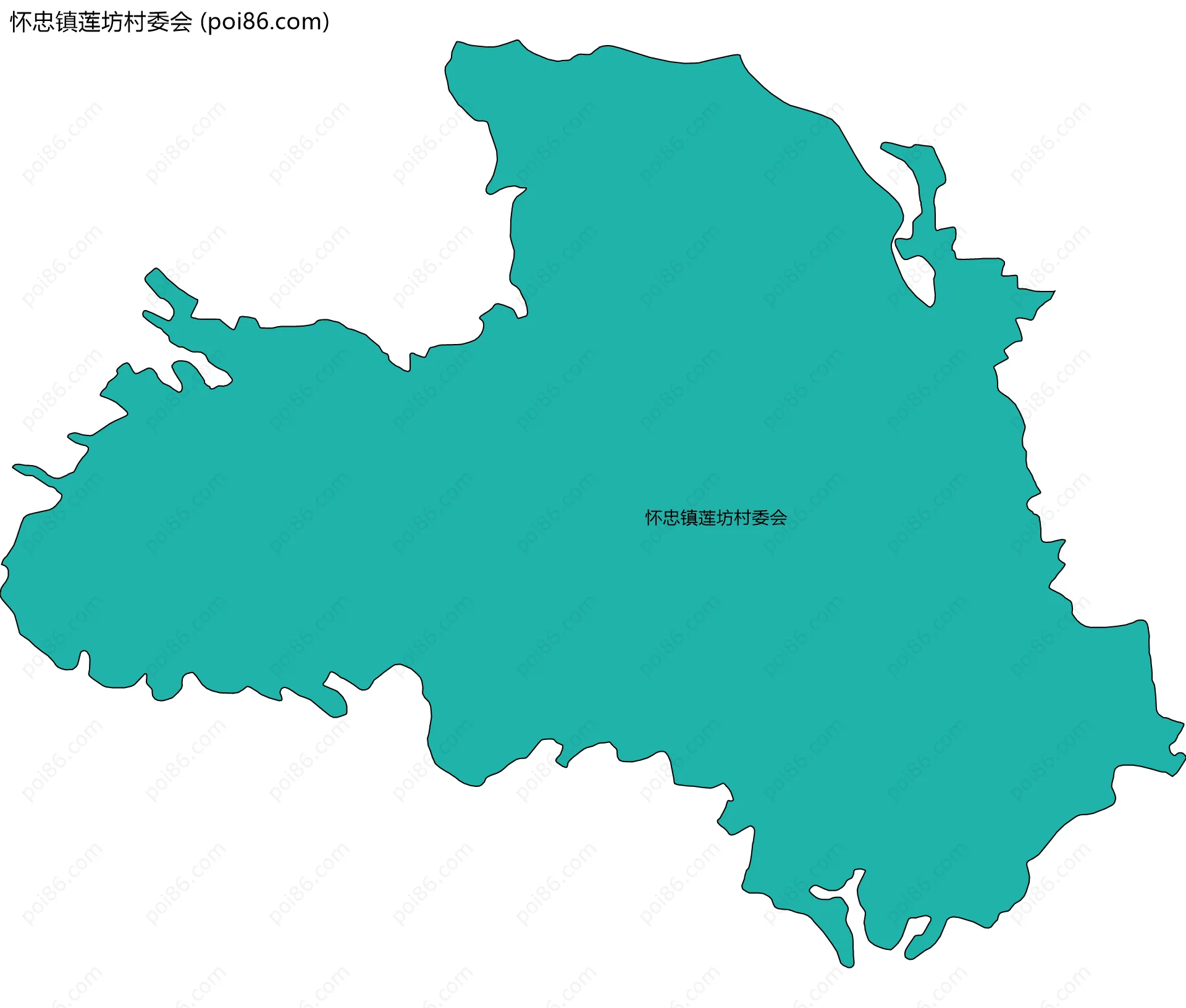 怀忠镇莲坊村委会边界地图