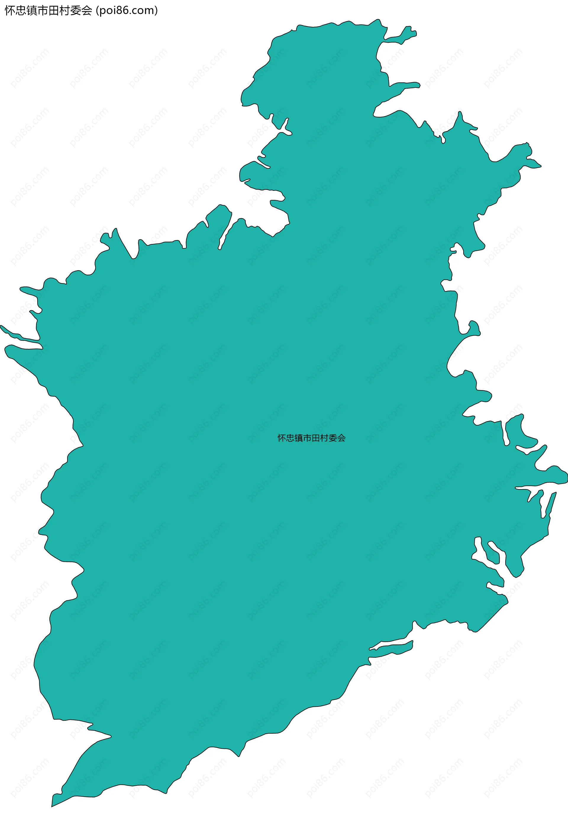 怀忠镇市田村委会边界地图