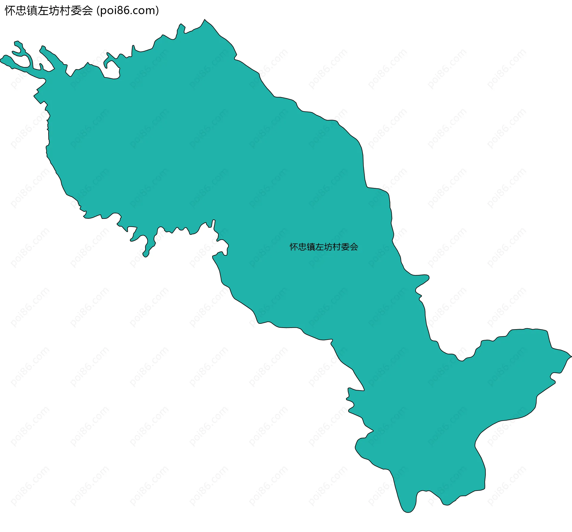 怀忠镇左坊村委会边界地图