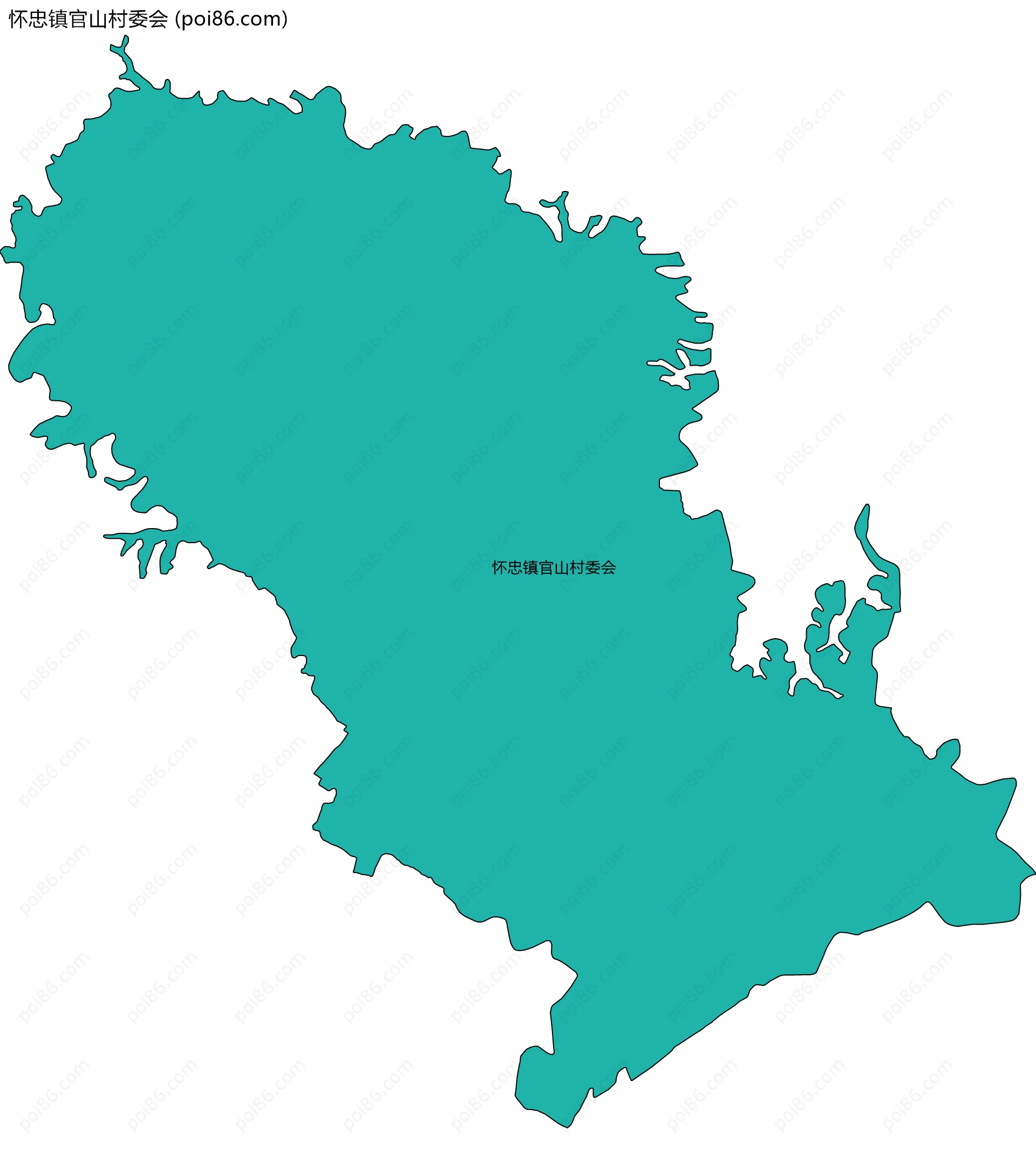 怀忠镇官山村委会边界地图