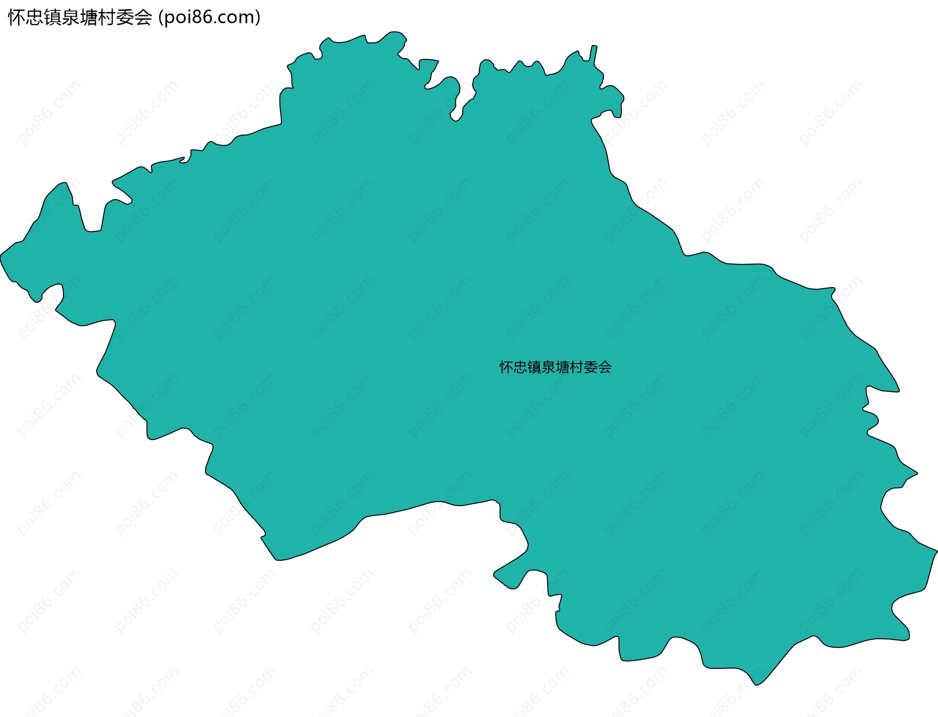 怀忠镇泉塘村委会边界地图