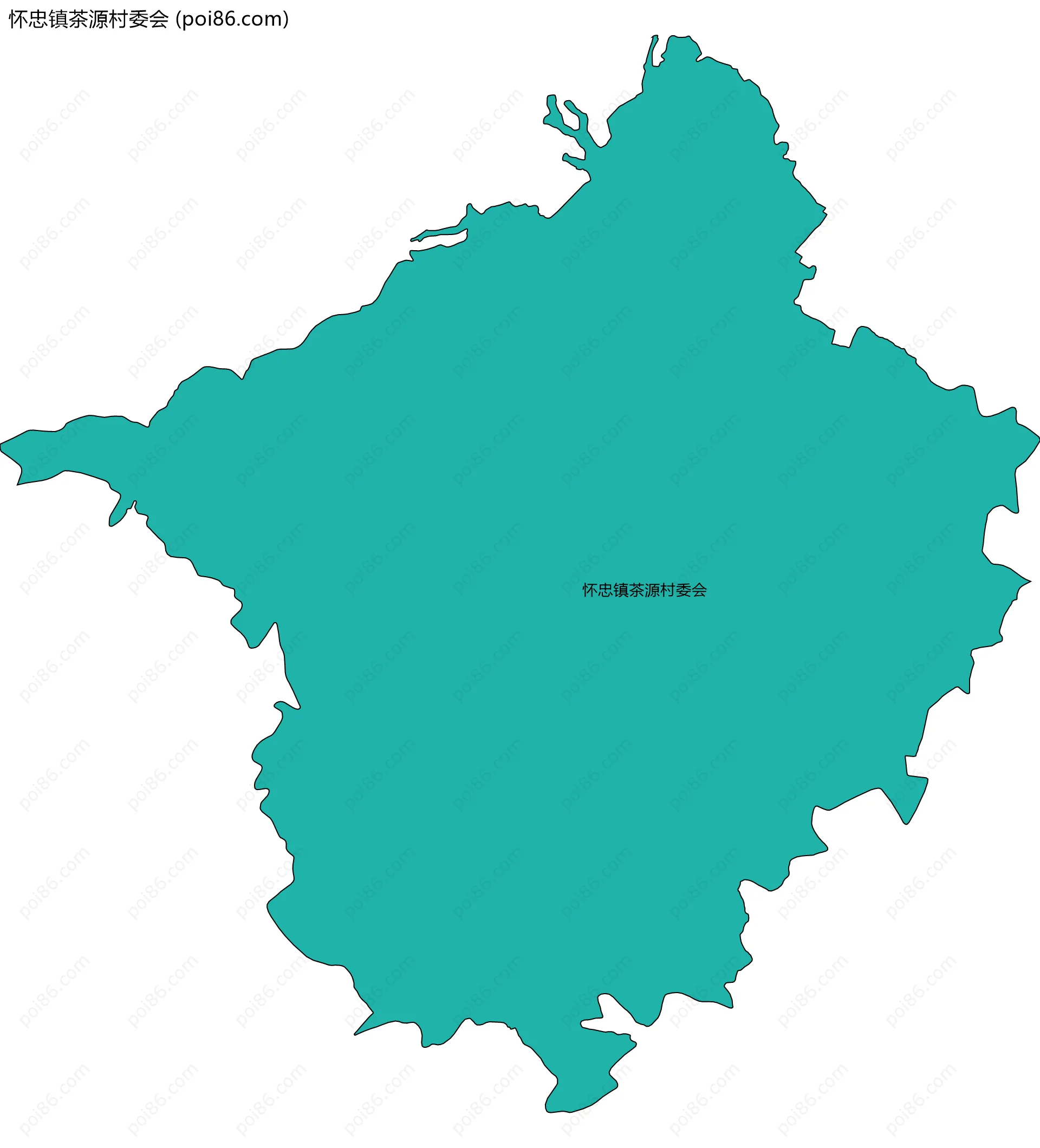 怀忠镇茶源村委会边界地图