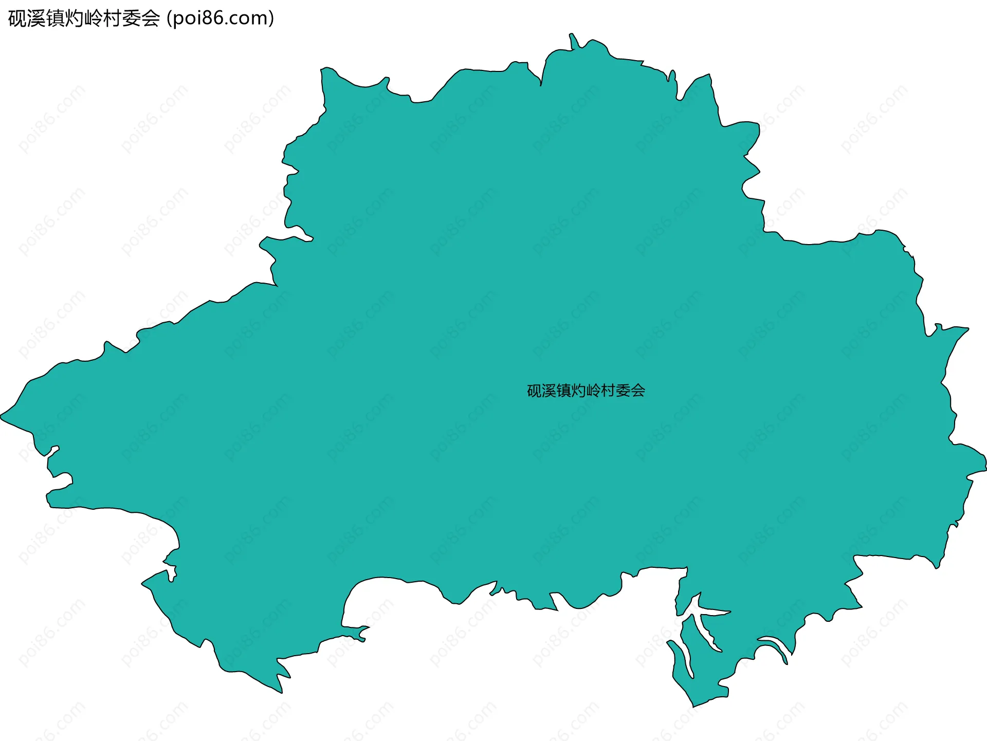 砚溪镇灼岭村委会边界地图