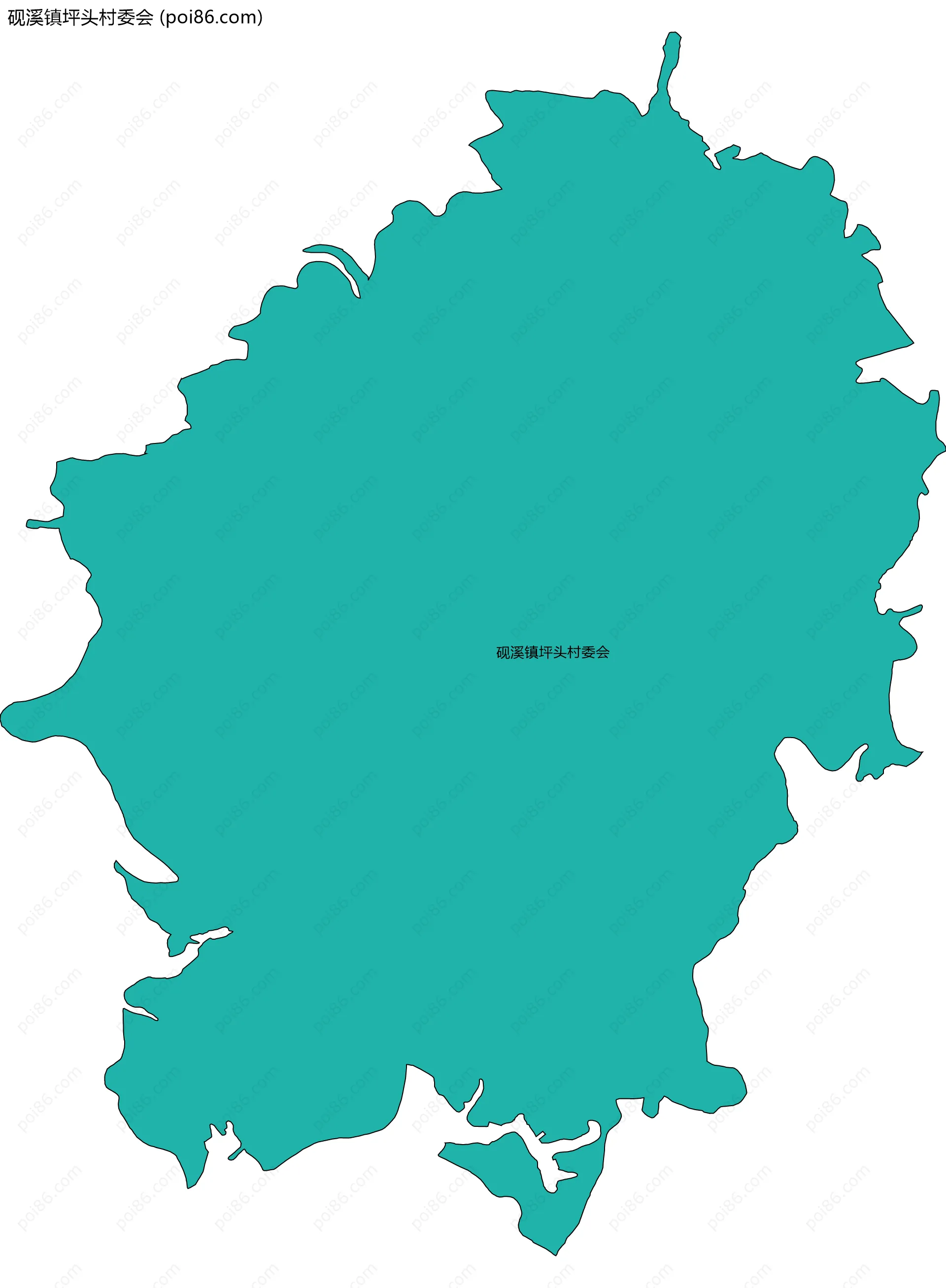 砚溪镇坪头村委会边界地图