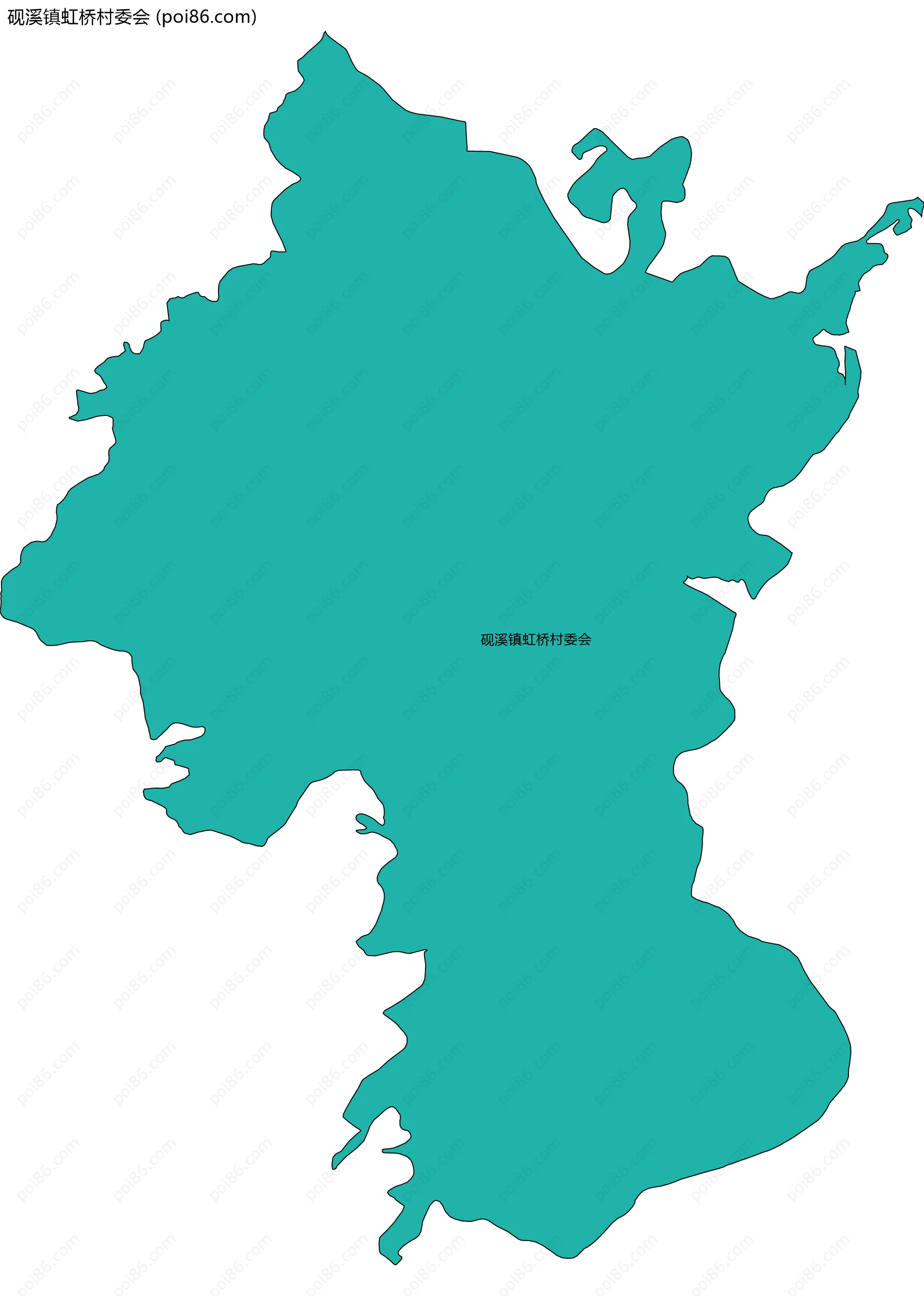 砚溪镇虹桥村委会边界地图